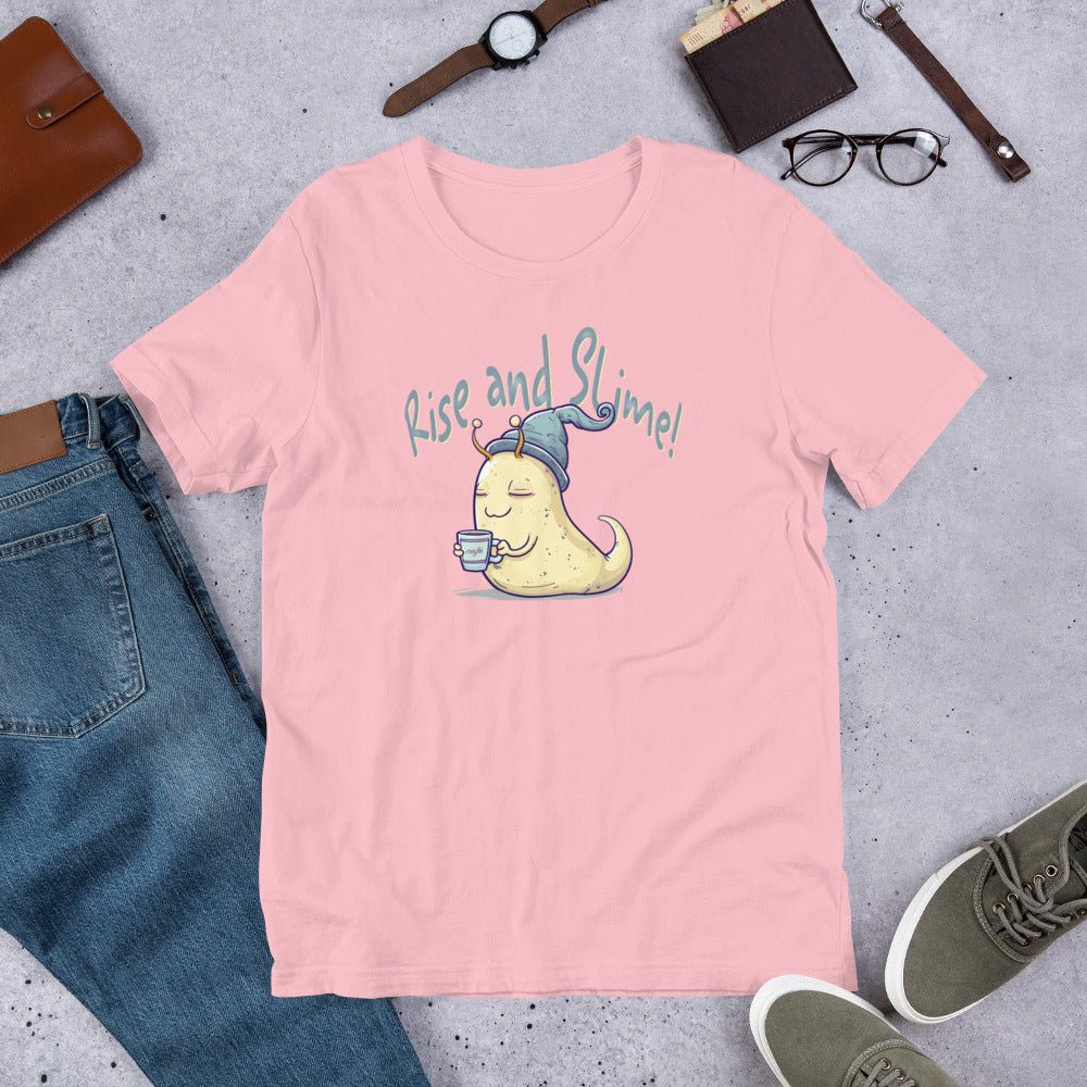 Rise and Slime Short-sleeve Unisex T-shirt Pink Flat
