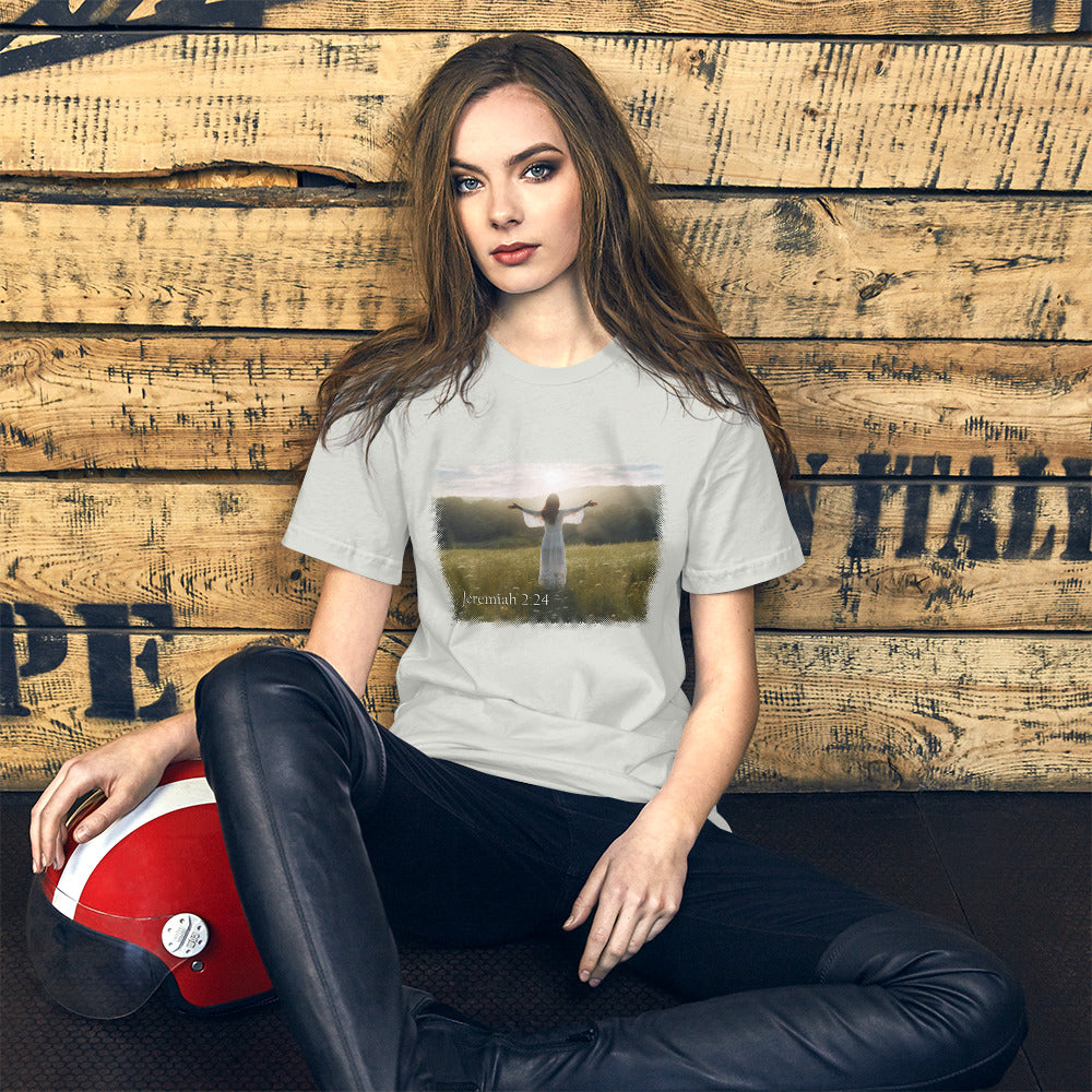 Jeremiah 2:24 Silver Short-Sleeve Unisex T-Shirt Mockup