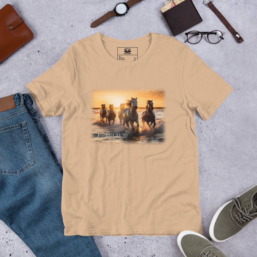 Ezekiel 23:20 Tan Short-Sleeve Unisex T-Shirt