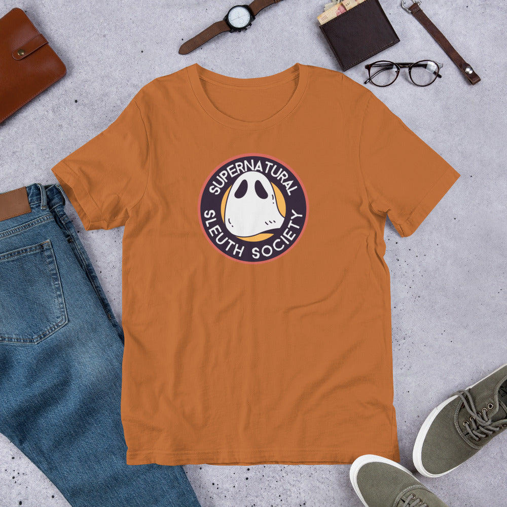 Supernatural Sleuth Society Short-sleeve Unisex T-shirt Toast Flat