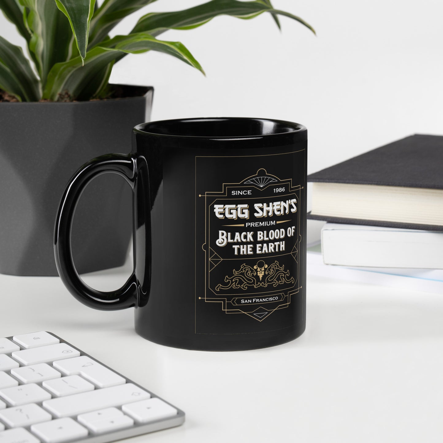 Black Blood of the Earth Black Glossy Mug
