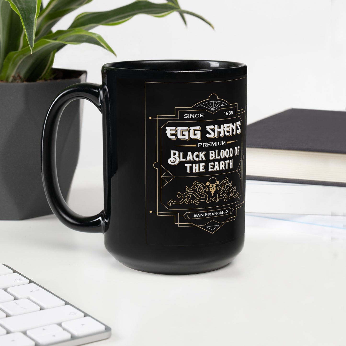 Black Blood of the Earth Black Glossy Mug