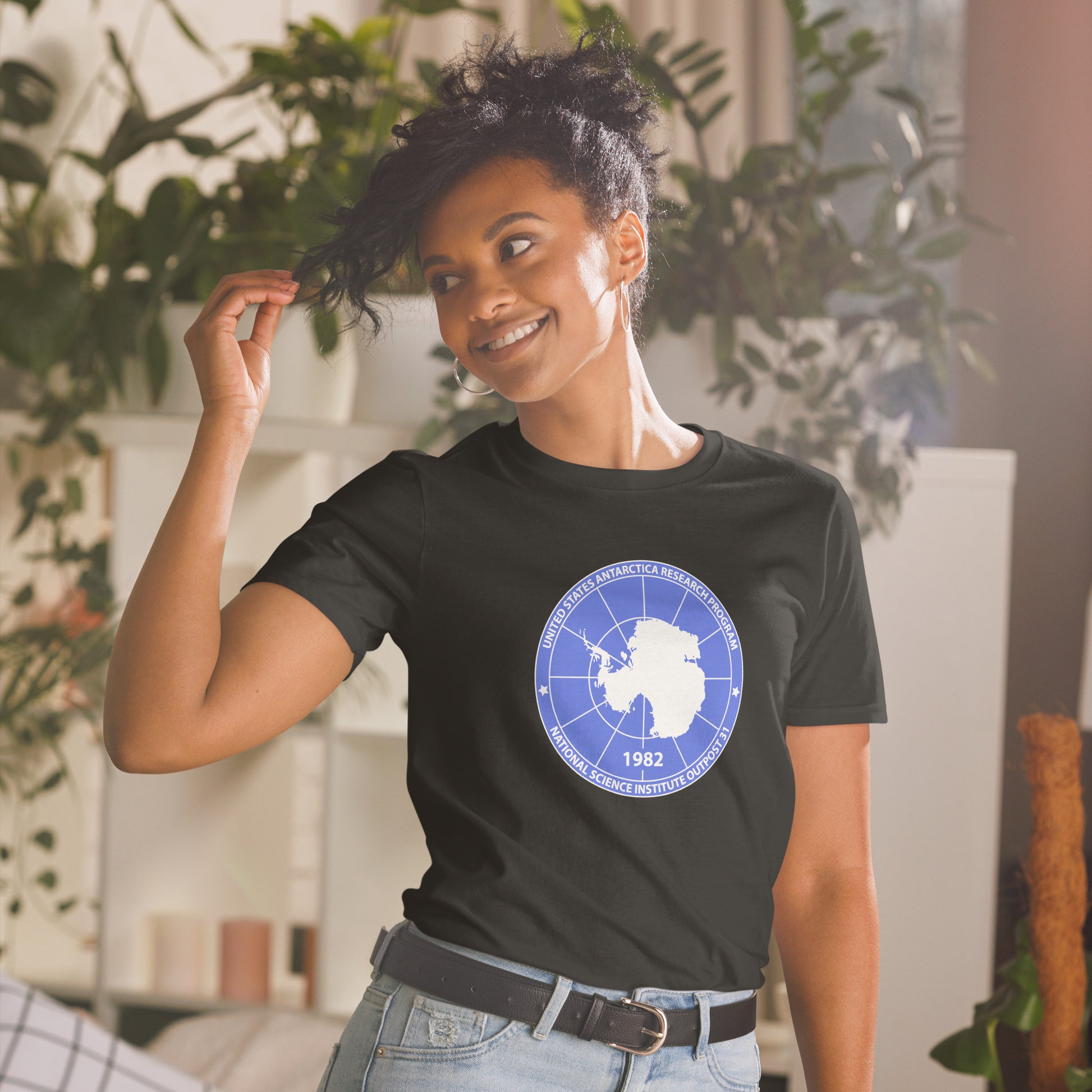 outpost 31 short sleeve unisex t-shirt black mockup