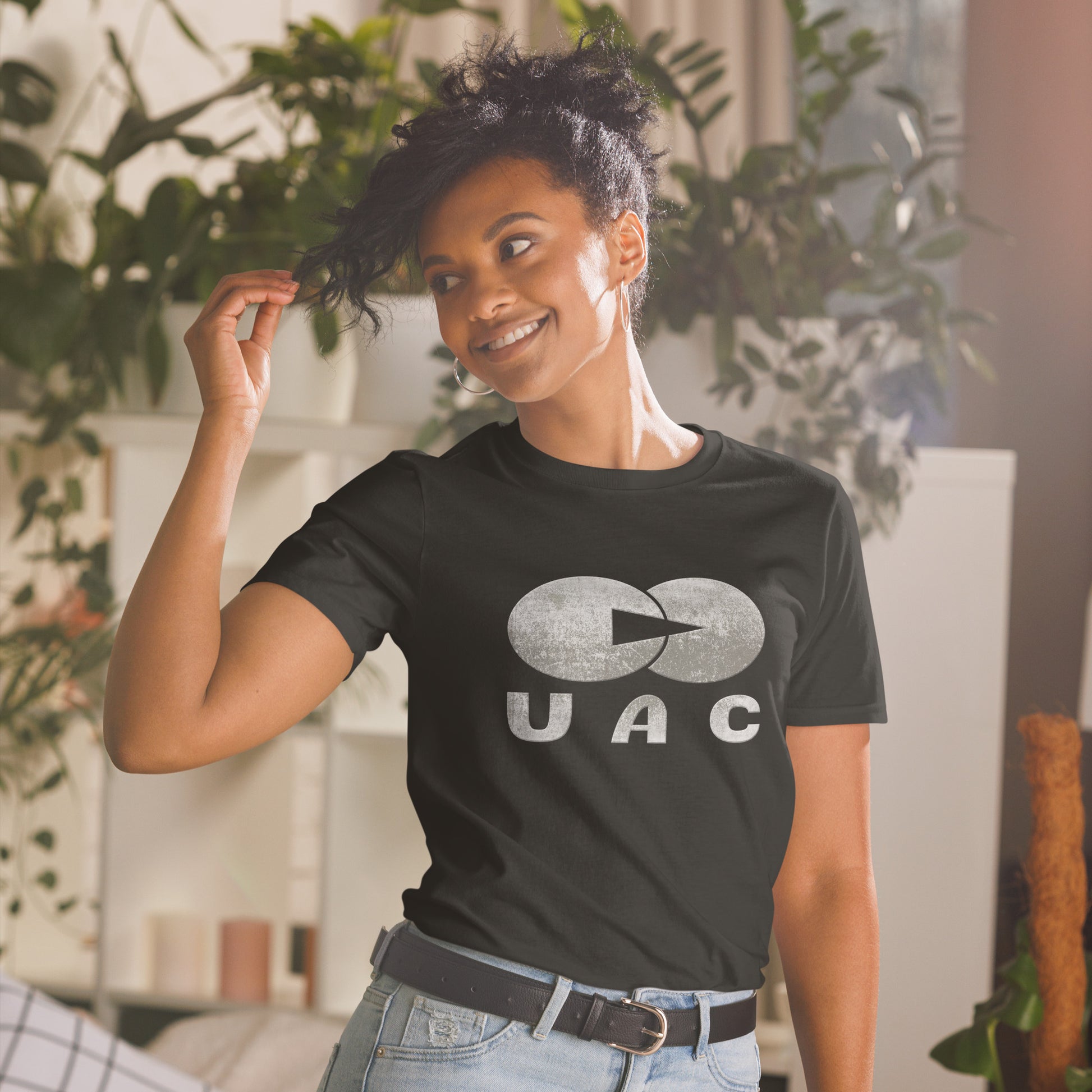 UAC short sleeve unisex t-shirt black mockup