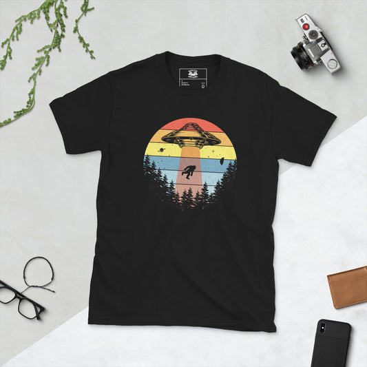 squatch abduction short sleeve unisex t-shirt black flat