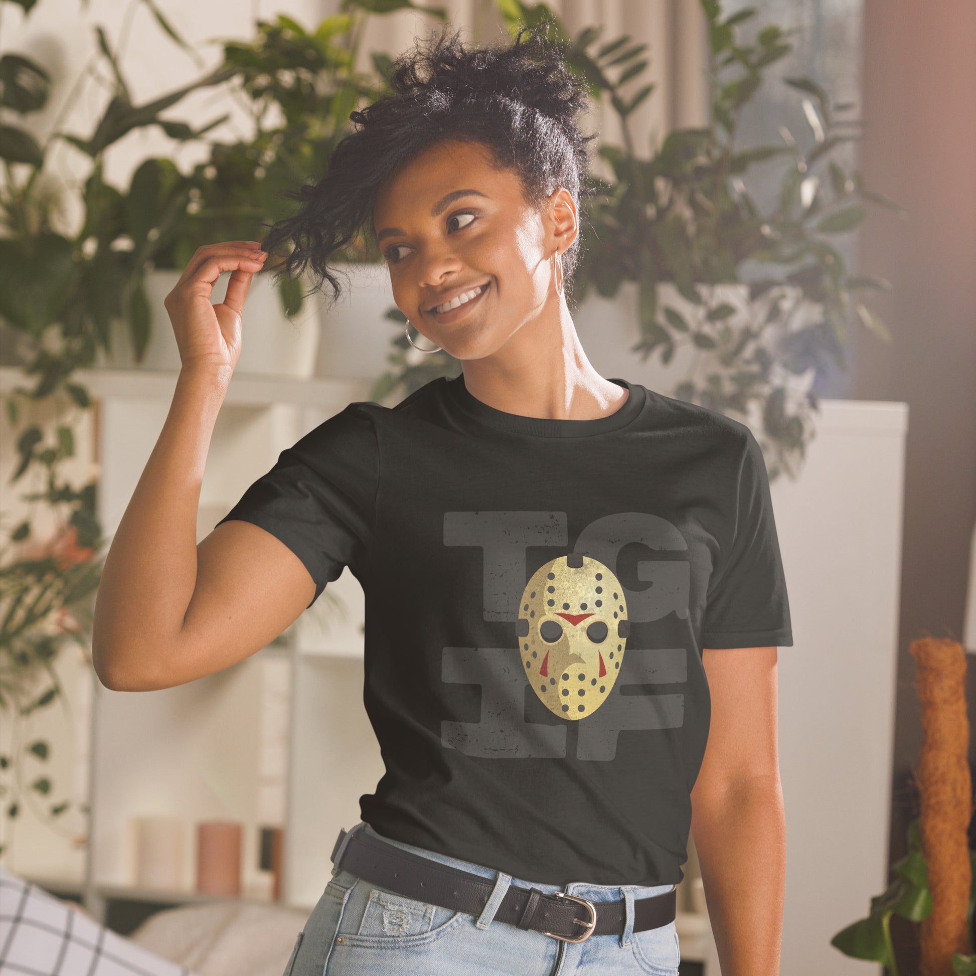 tgif short sleeve unisex t-shirt black mockup