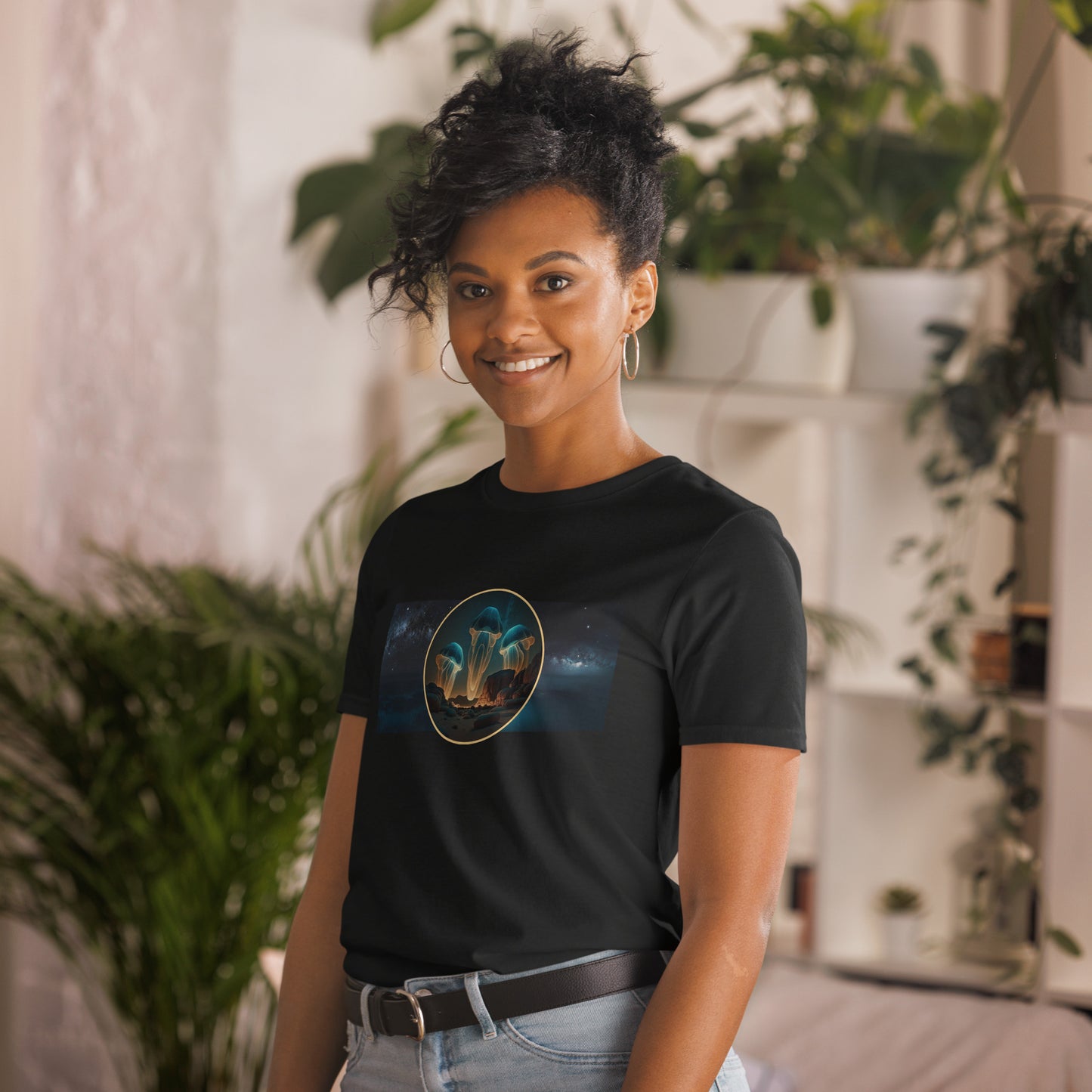 JellyFOs short sleeve unisex t-shirt black mockup