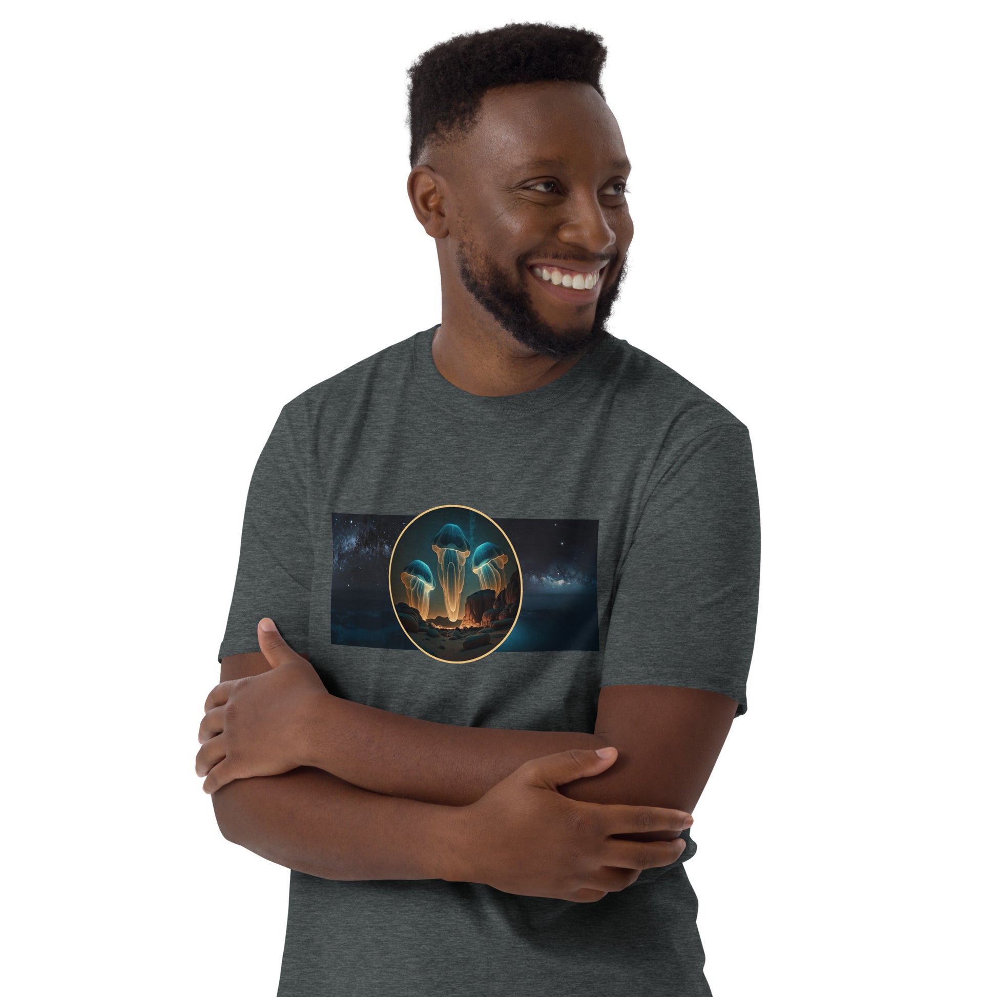 JellyFOs short sleeve unisex t-shirt dark grey mockup