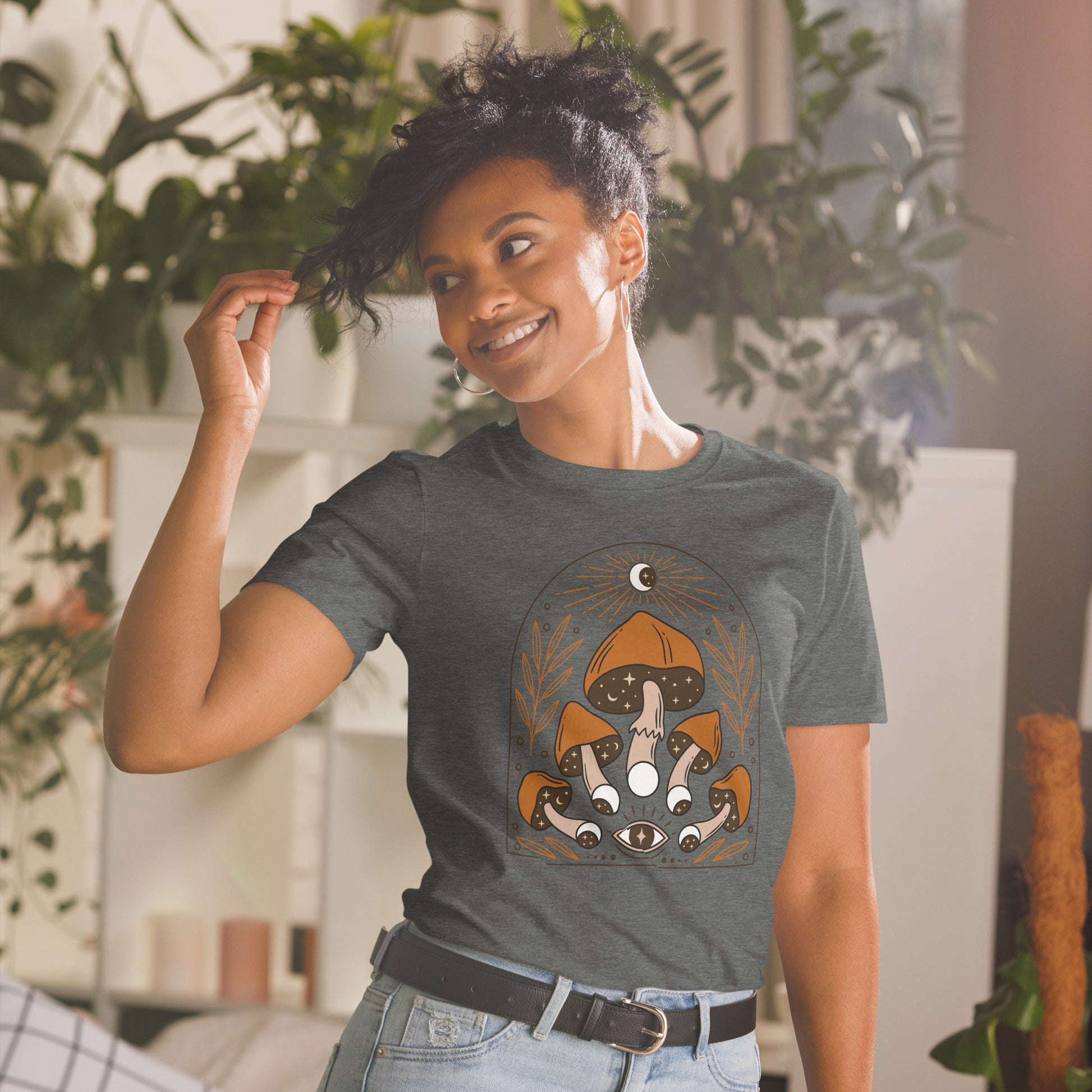 moonshrooms short sleeve unisex t-shirt dark grey mockup