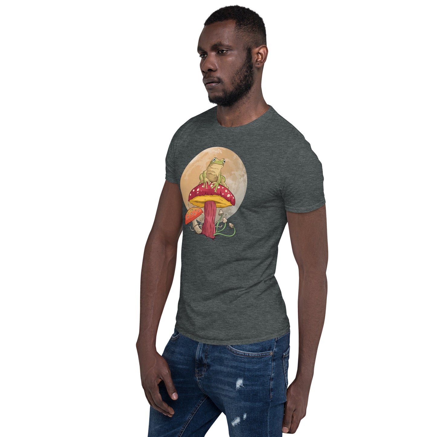 shroomfrog short sleeve unisex t-shirt dark grey mockup