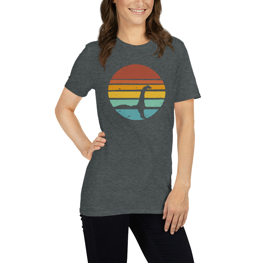 loch ness sunset short sleeve unisex t-shirt grey mockup