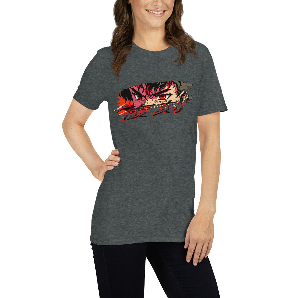 Retro Anime Short-Sleeve Unisex T-shirt Grey Mockup