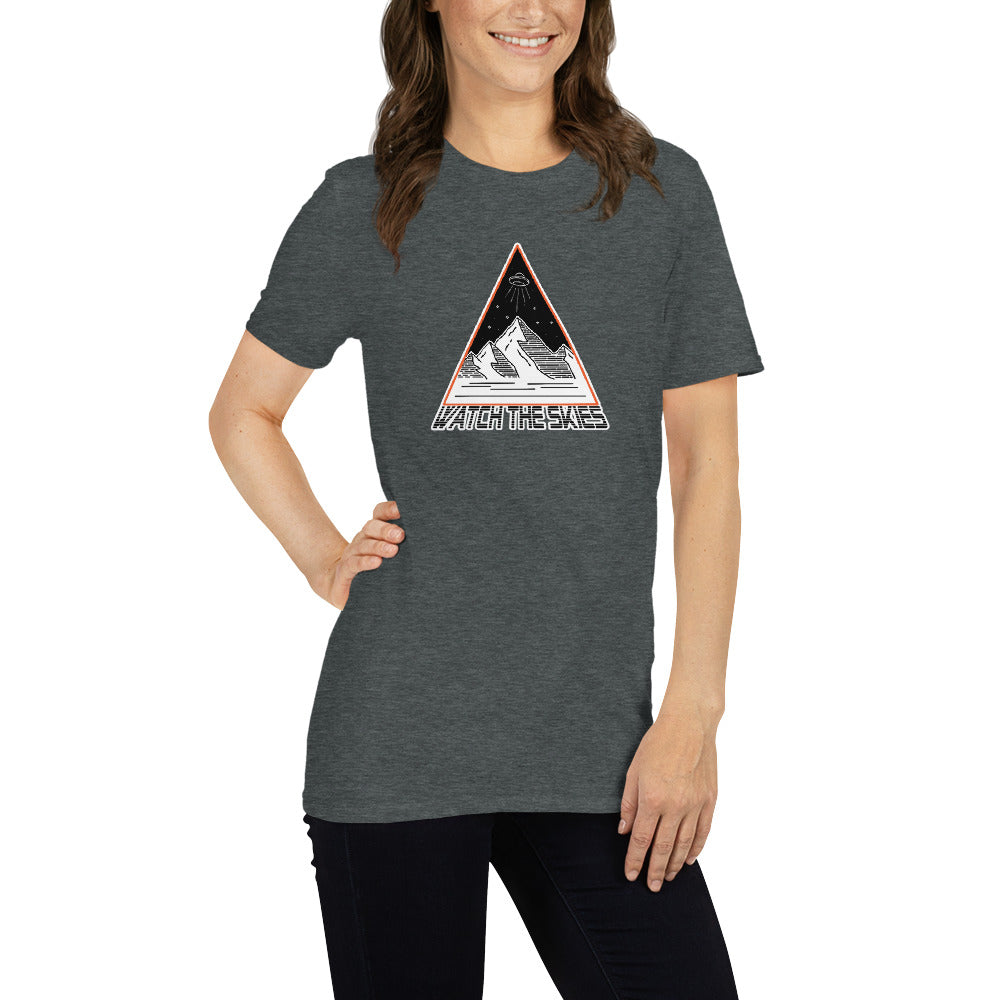 Watch The Skies Short-sleeve Unisex T-shirt Dark Grey Mockup