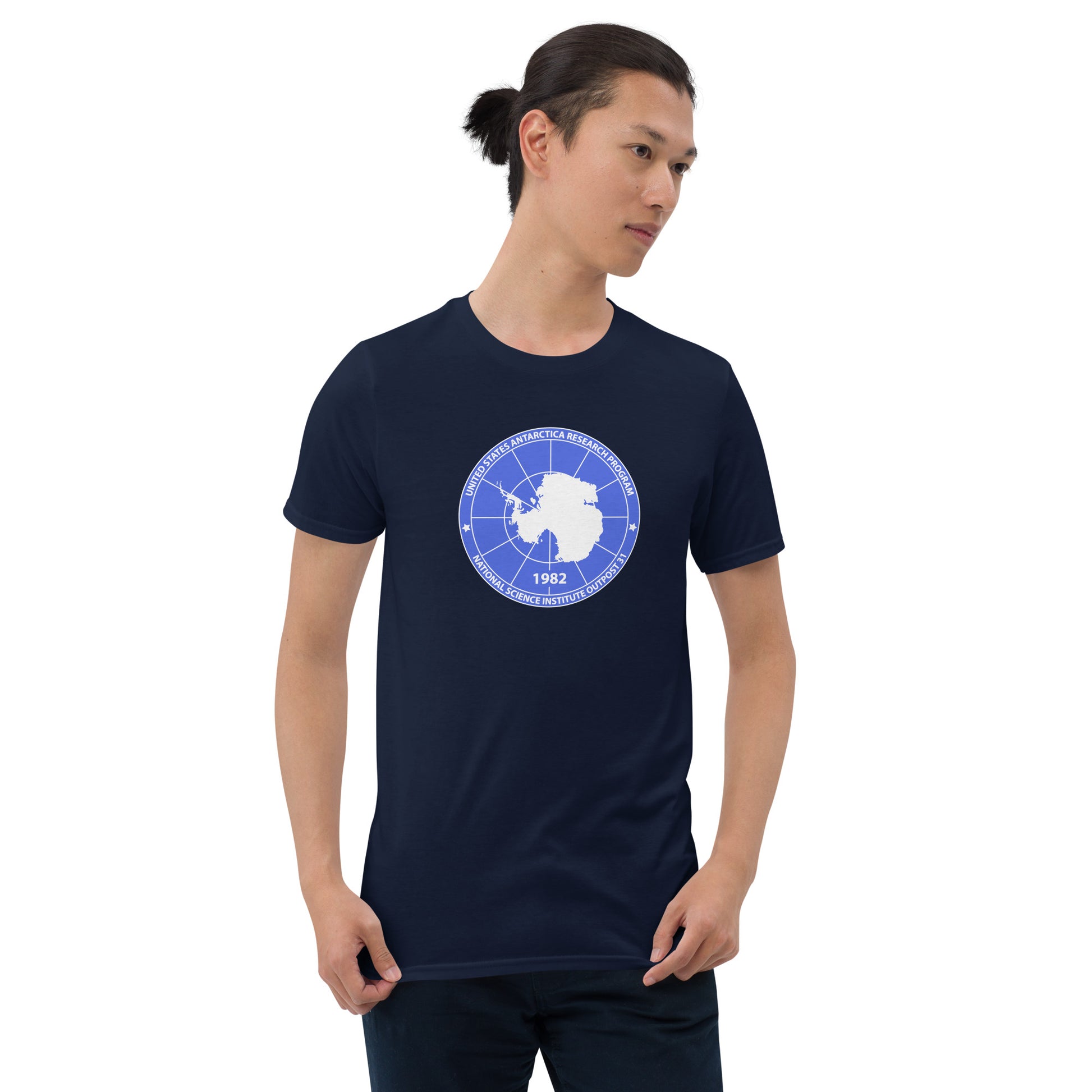 outpost 31 short sleeve unisex t-shirt navy mockup