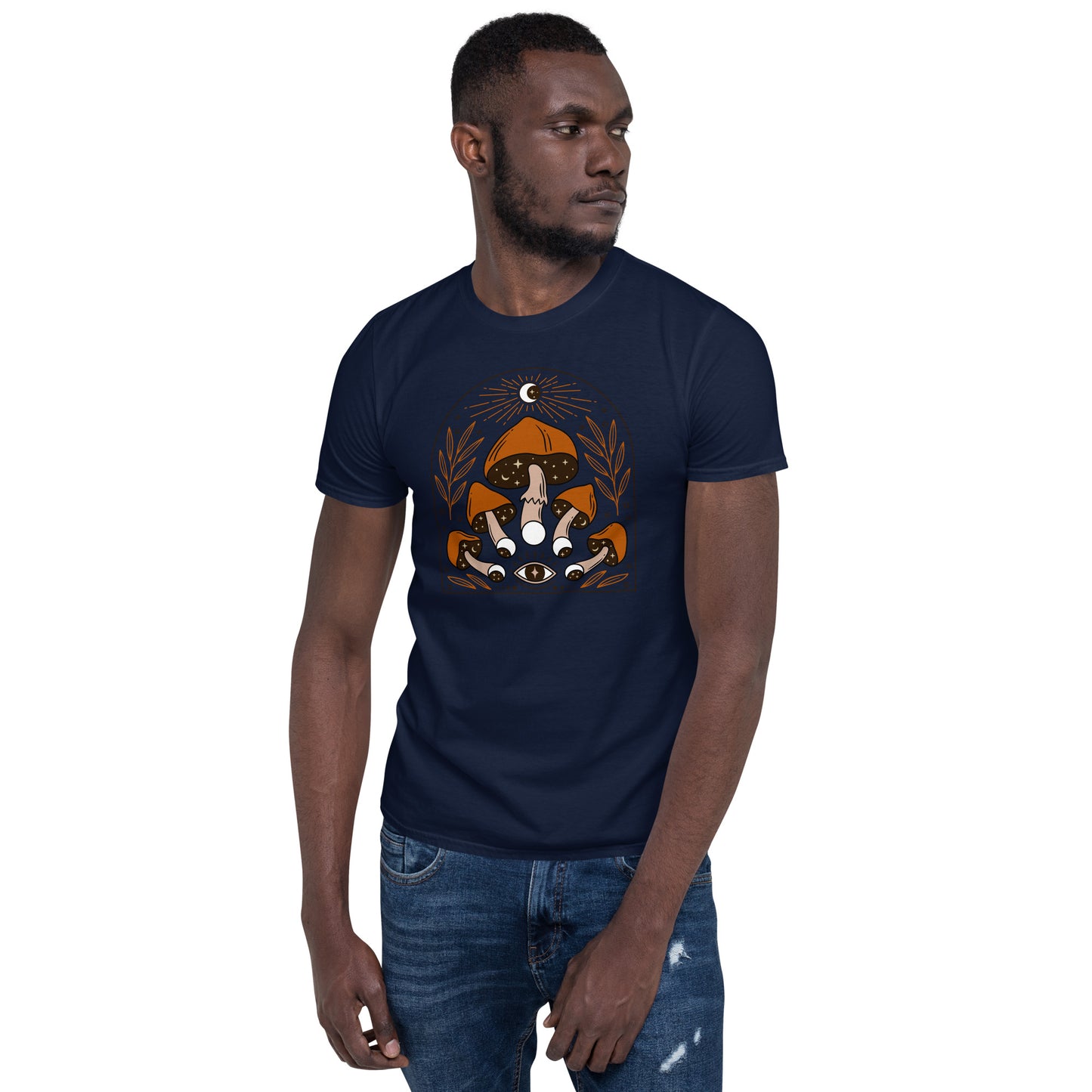 moonshrooms short sleeve unisex t-shirt navy mockup