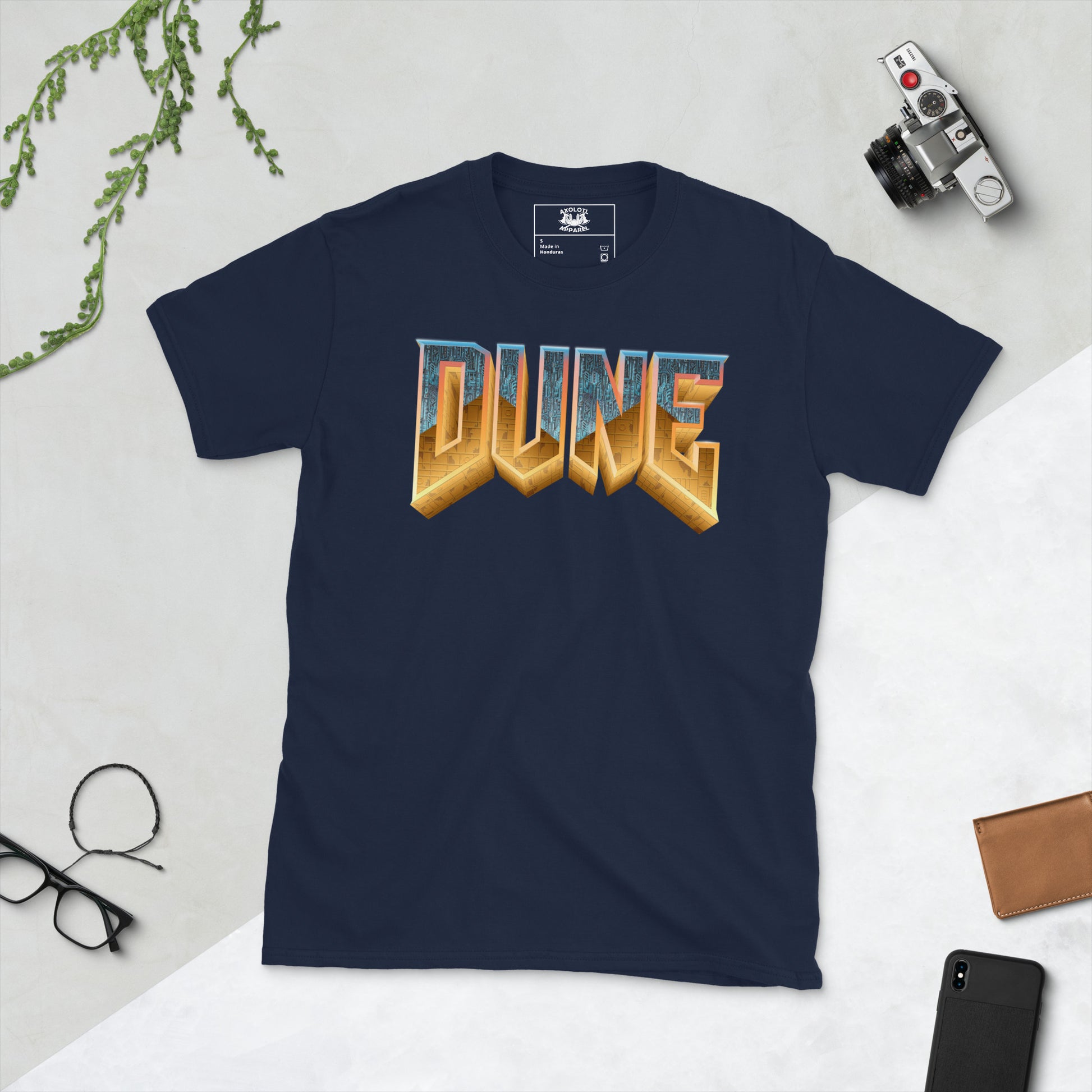 DUNE short-sleeve unisex t-shirt navy flat