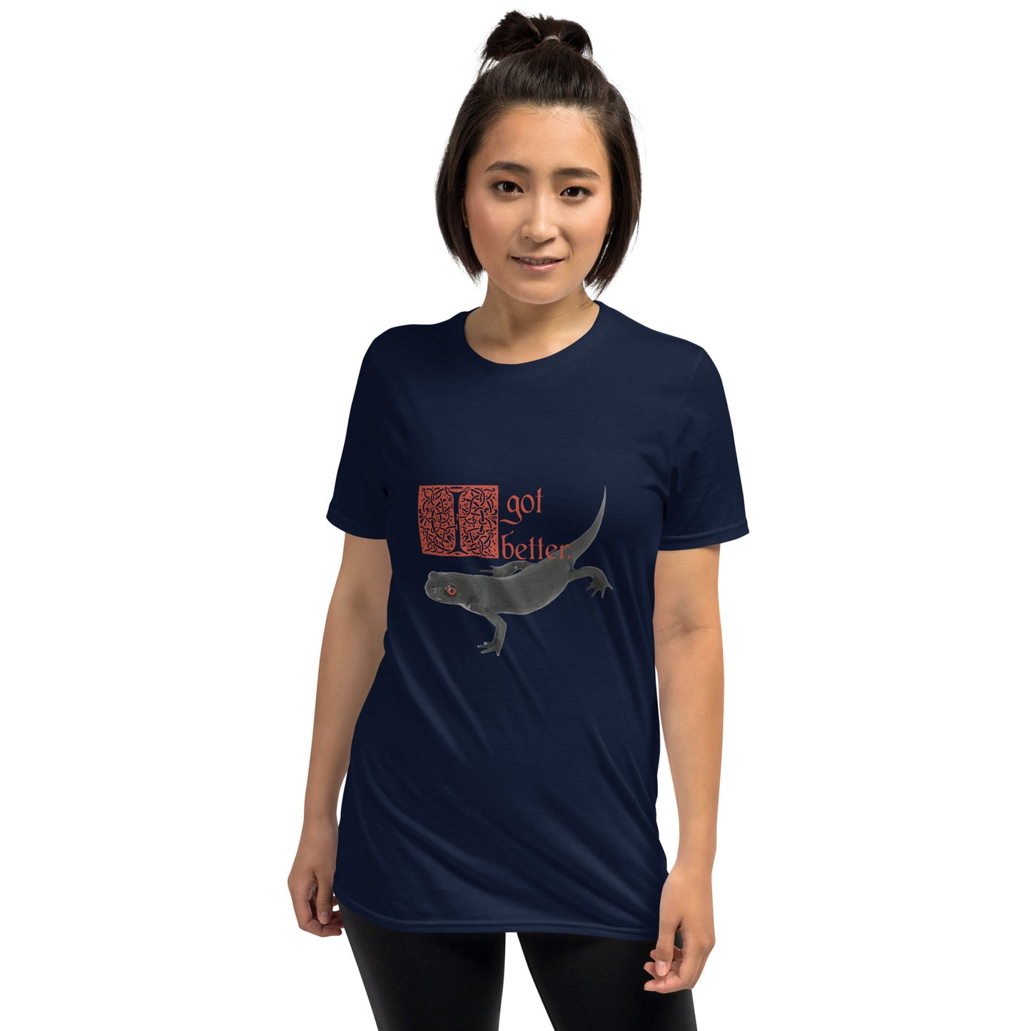 I Got Better Short Sleeve Unisex T-shirt Navy Mockup