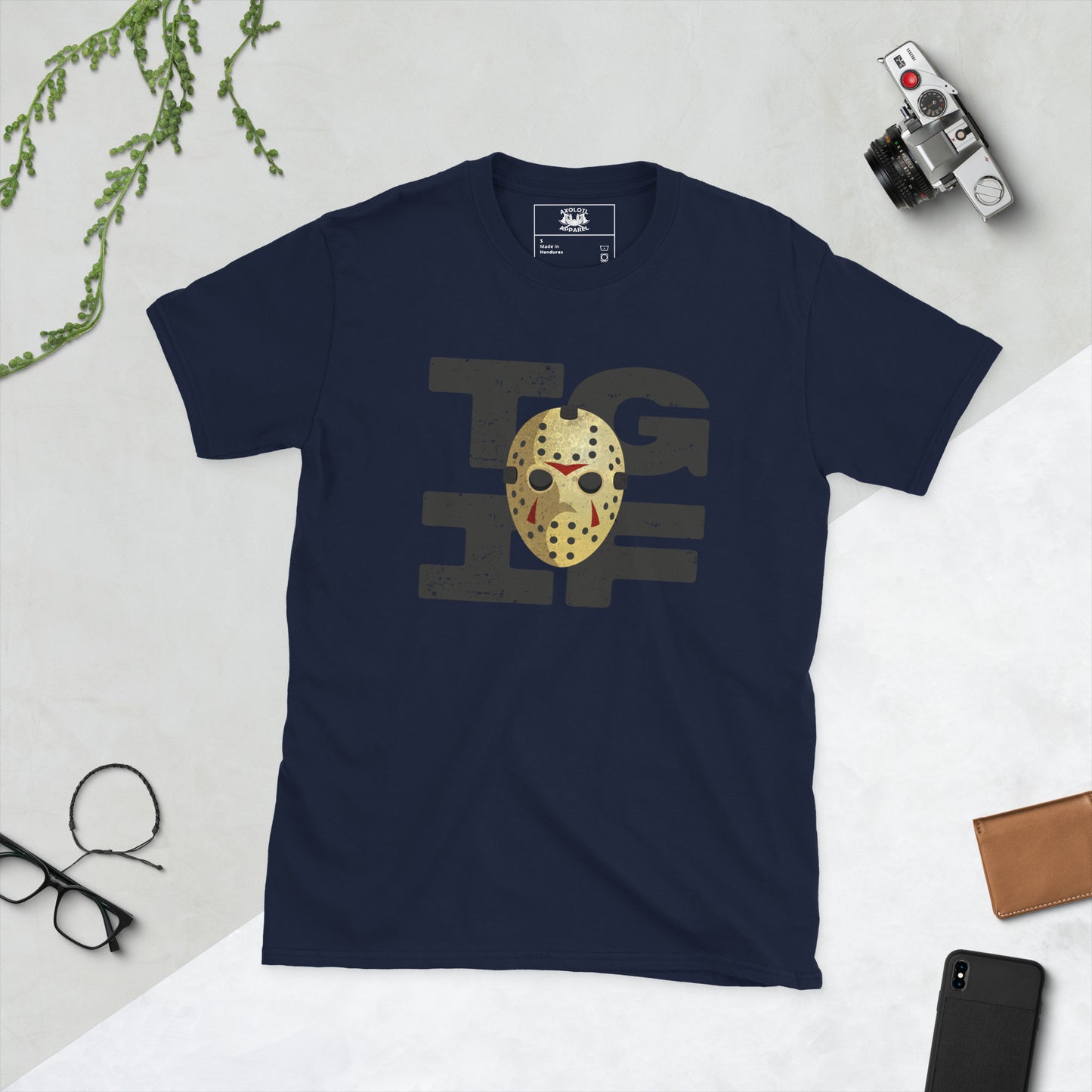 tgif short sleeve unisex t-shirt navy flat