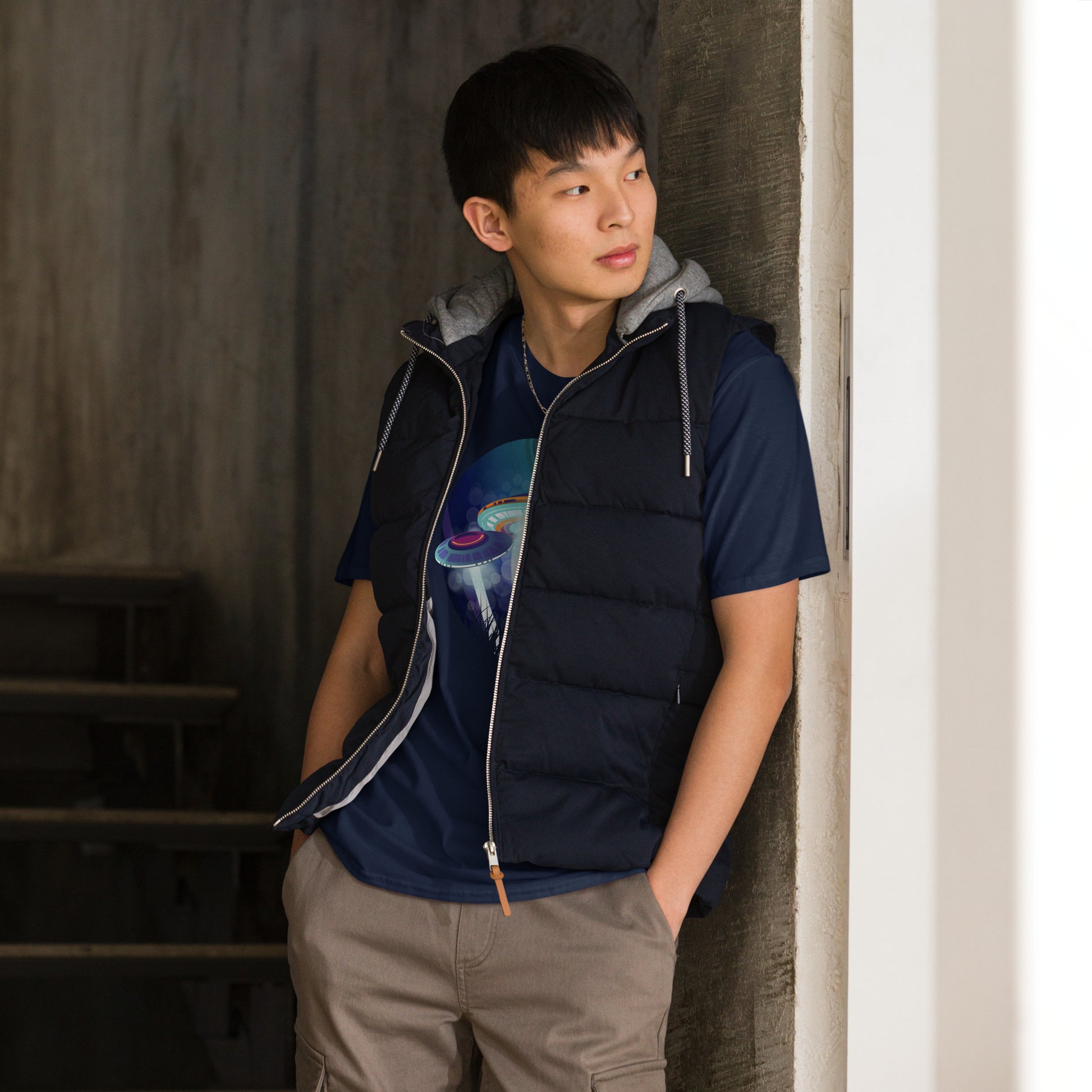 shroomfos short sleeve unisex t-shirt navy mockup