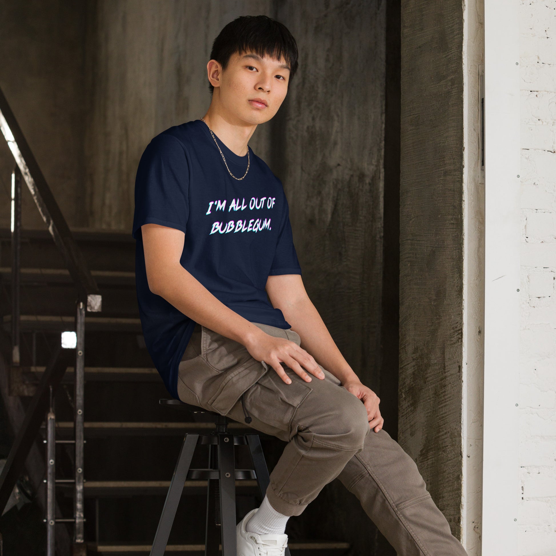 I'm All Out Of Bubblegum Short-sleeve Unisex T-shirt Navy Mockup