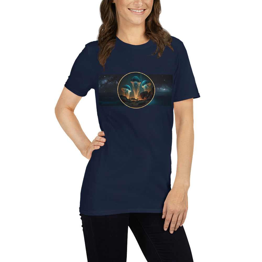 JellyFOs short sleeve unisex t-shirt navy mockup