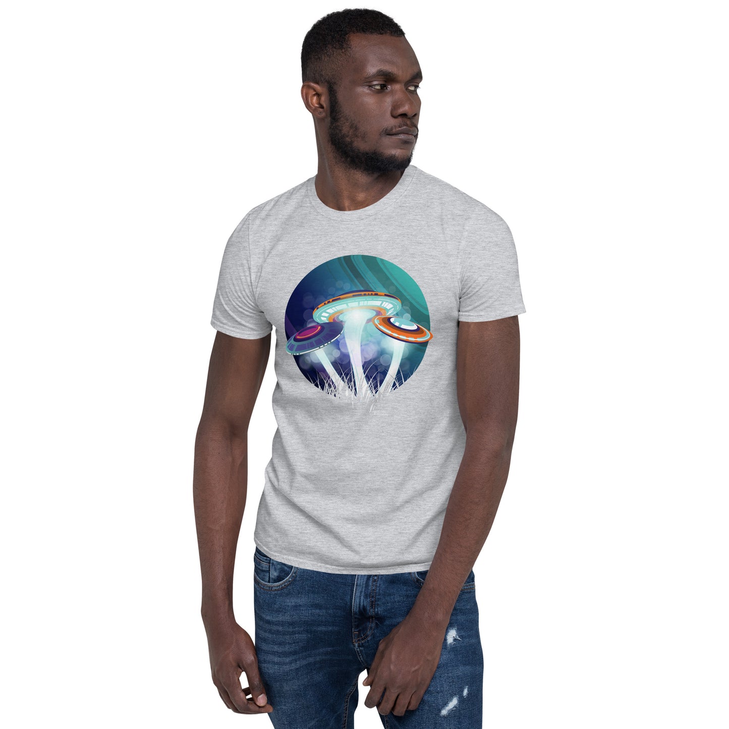 shroomfos short sleeve unisex t-shirt heather grey mockup