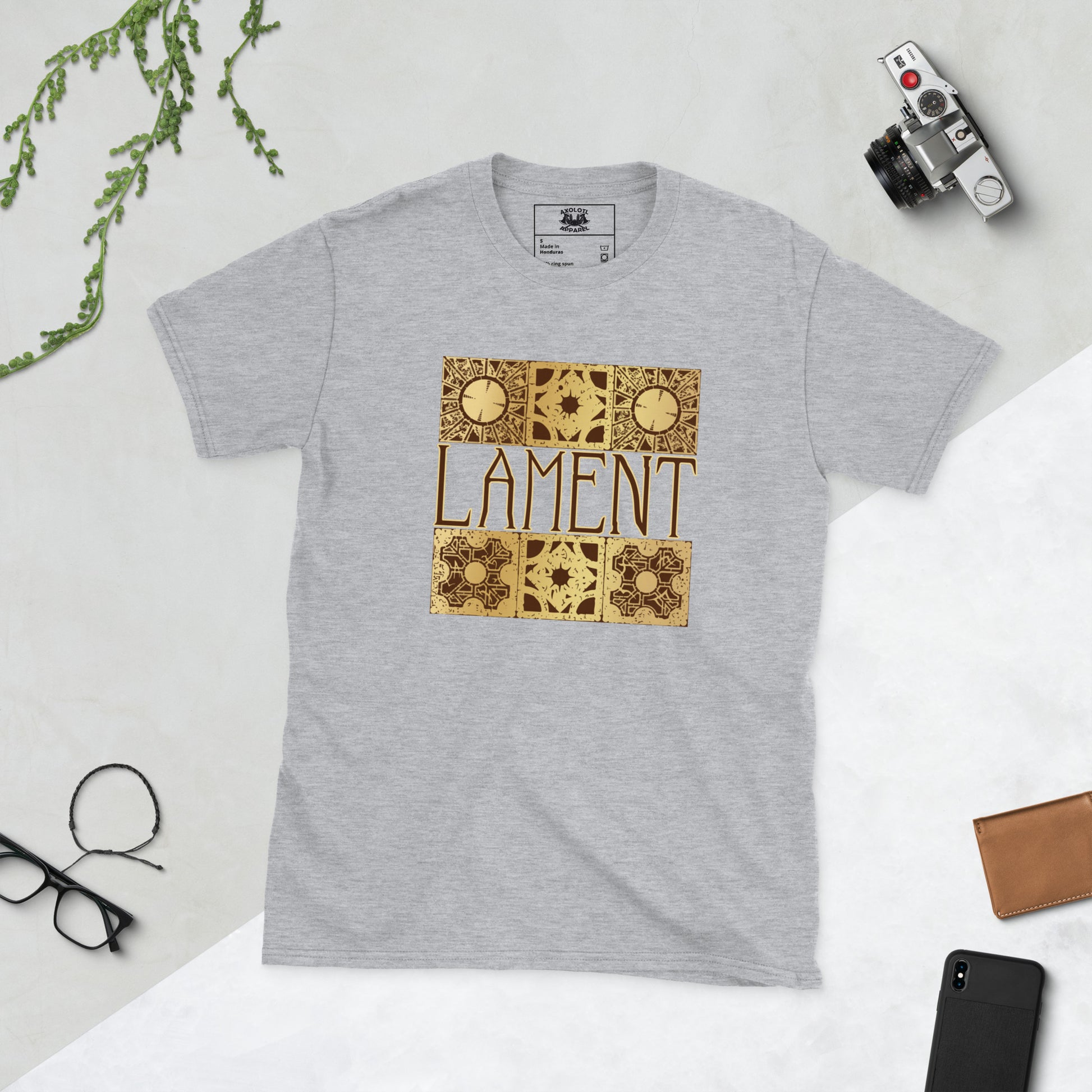 Lament Configuration short-sleeve unisex t-shirt heather grey flat
