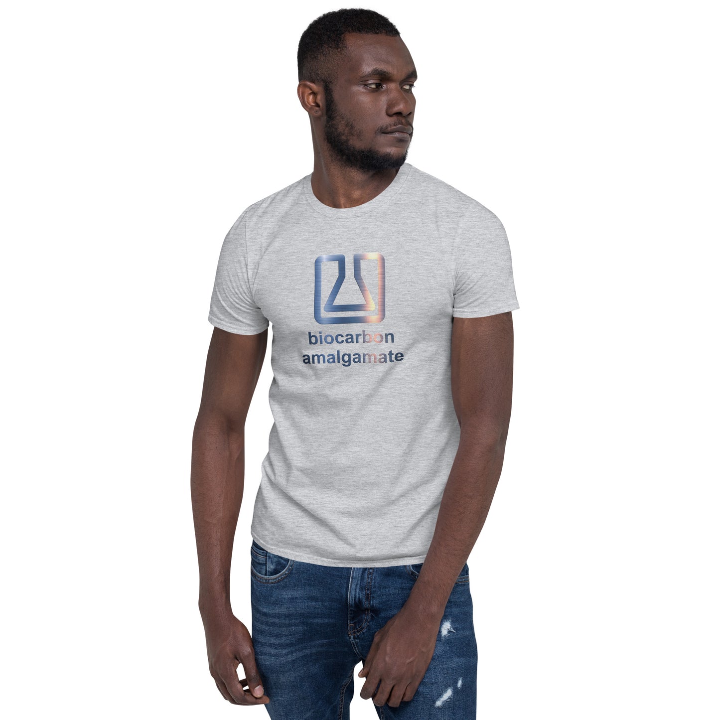 biocarbon amalgamate short sleeve unisex t-shirt heather grey mockup