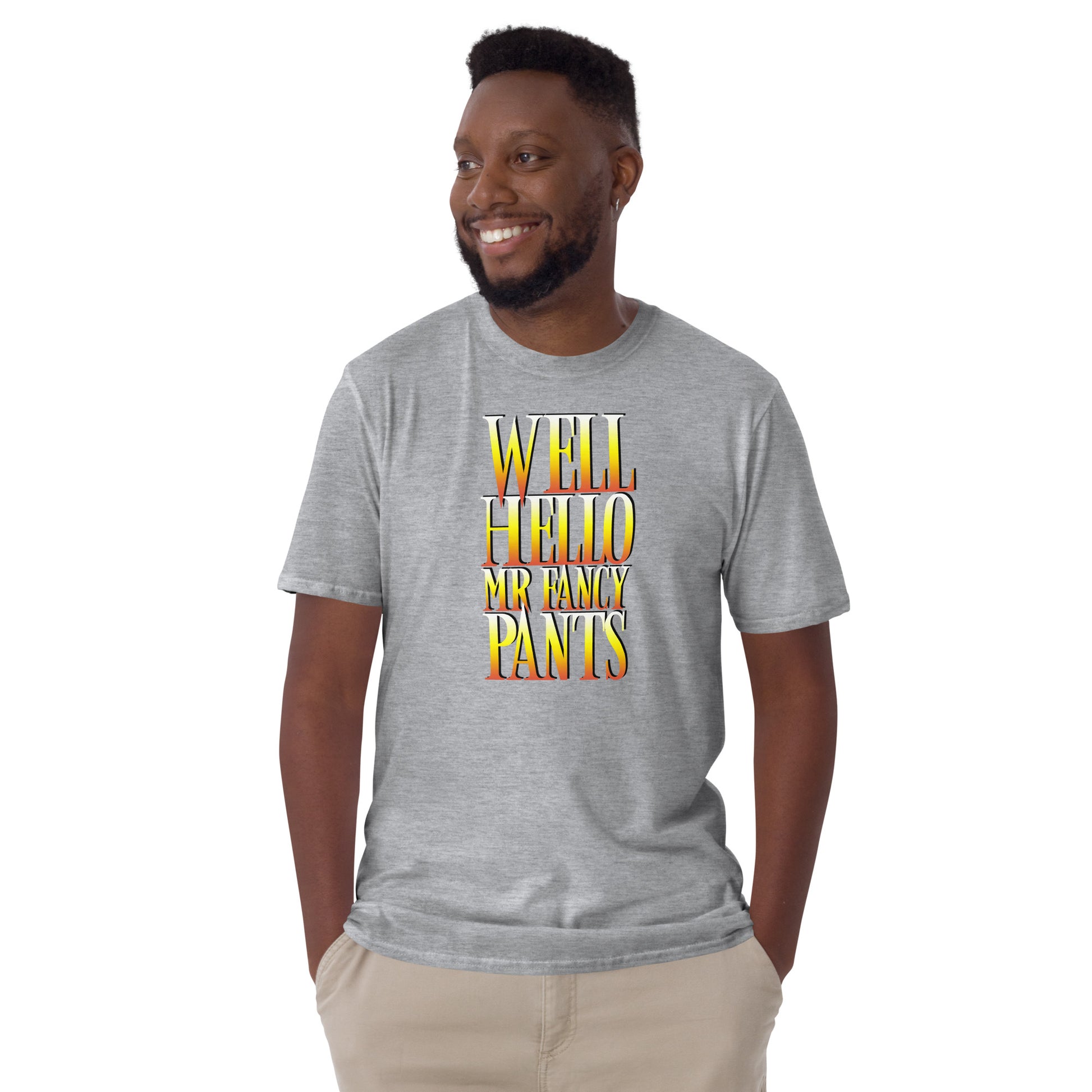 Well Hello Mr Fancy Pants Short-sleeve Unisex T-shirt Heather Grey Mockup