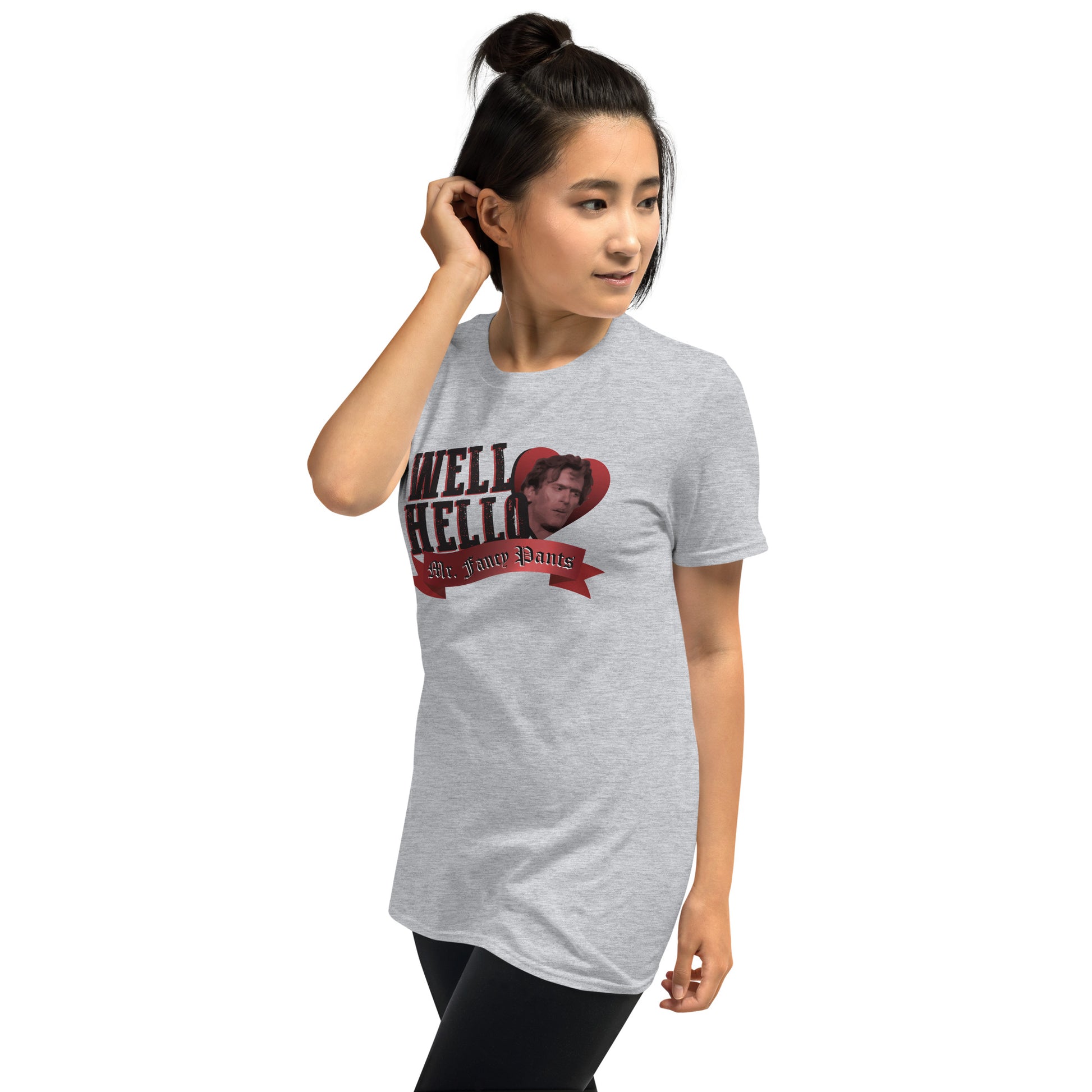 Well Hello Mister Fancy Pants Short-sleeve Unisex T-shirt Heather Grey Mockup
