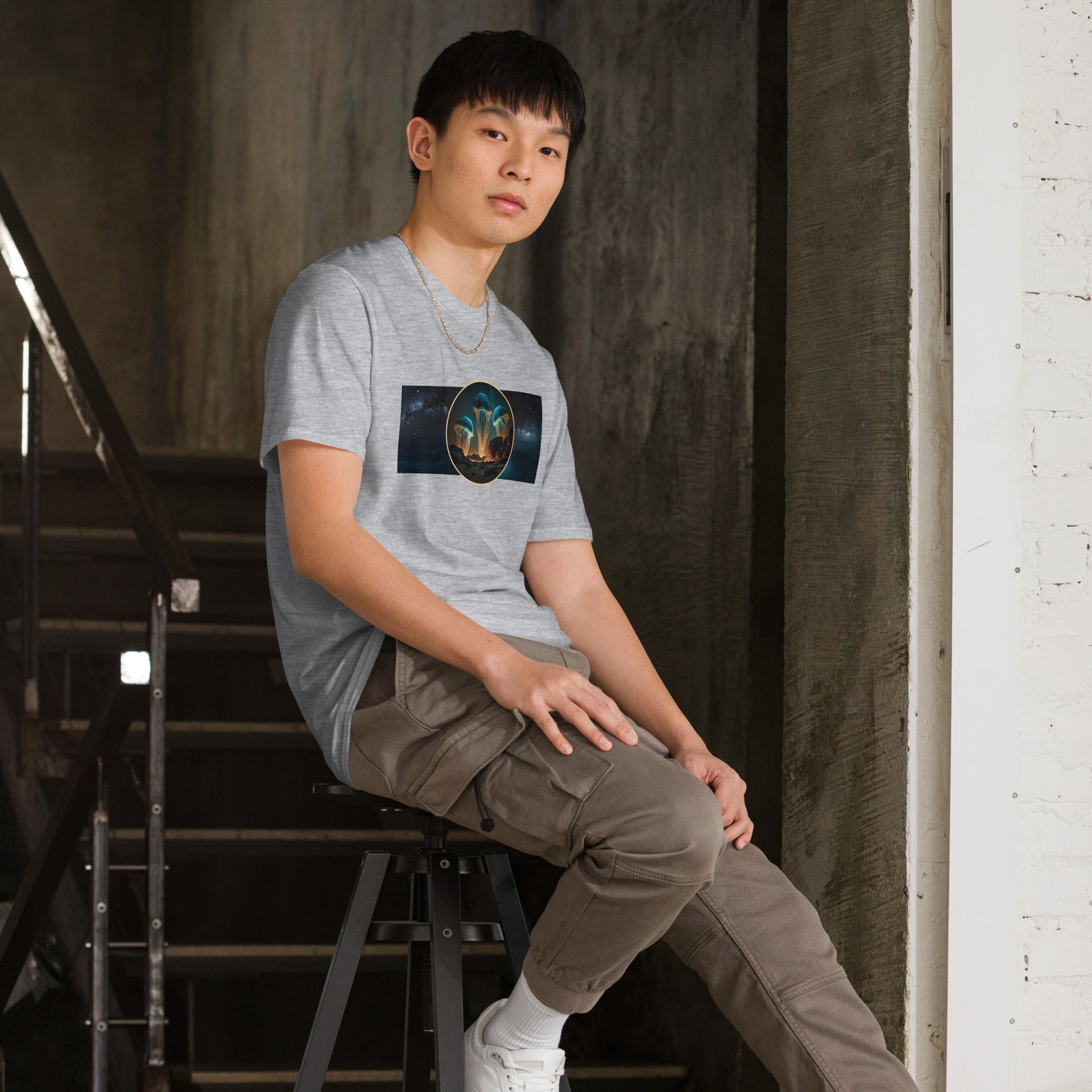 JellyFOs short sleeve unisex t-shirt heather grey mockup