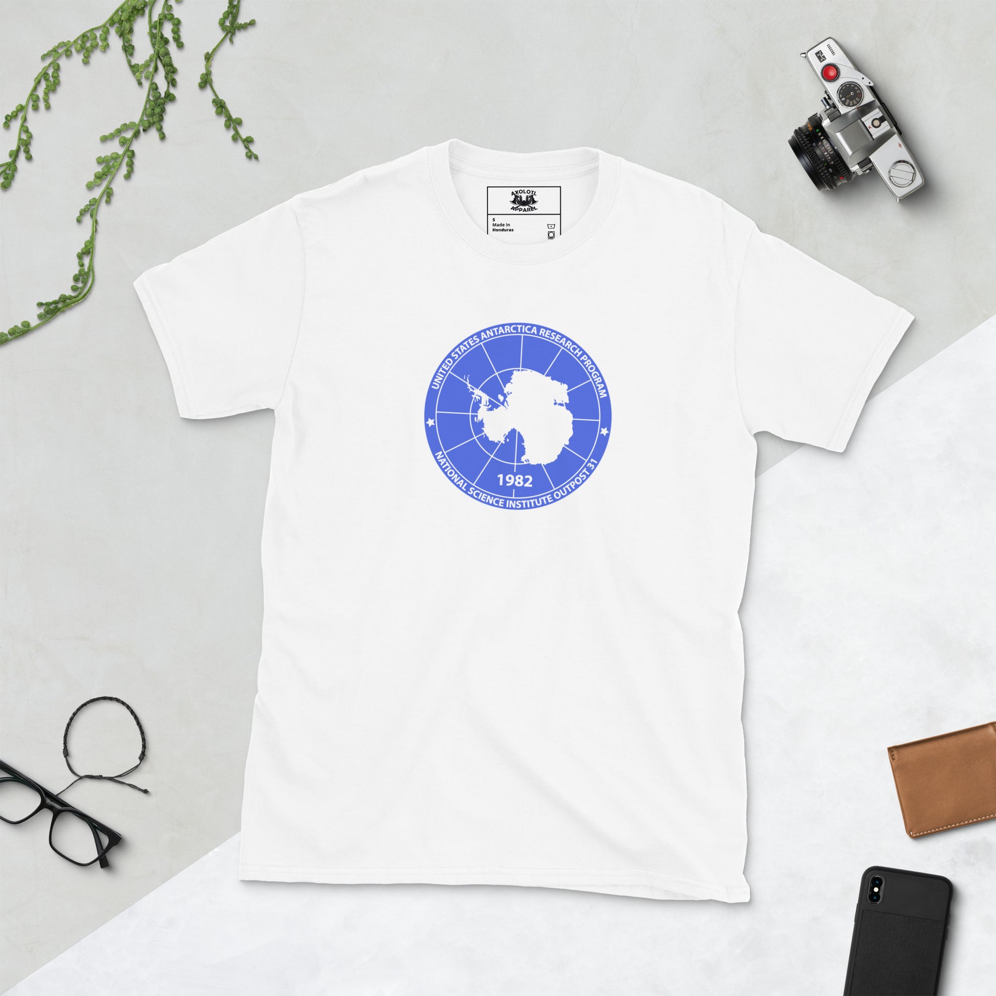 outpost 31 short sleeve unisex t-shirt white flat
