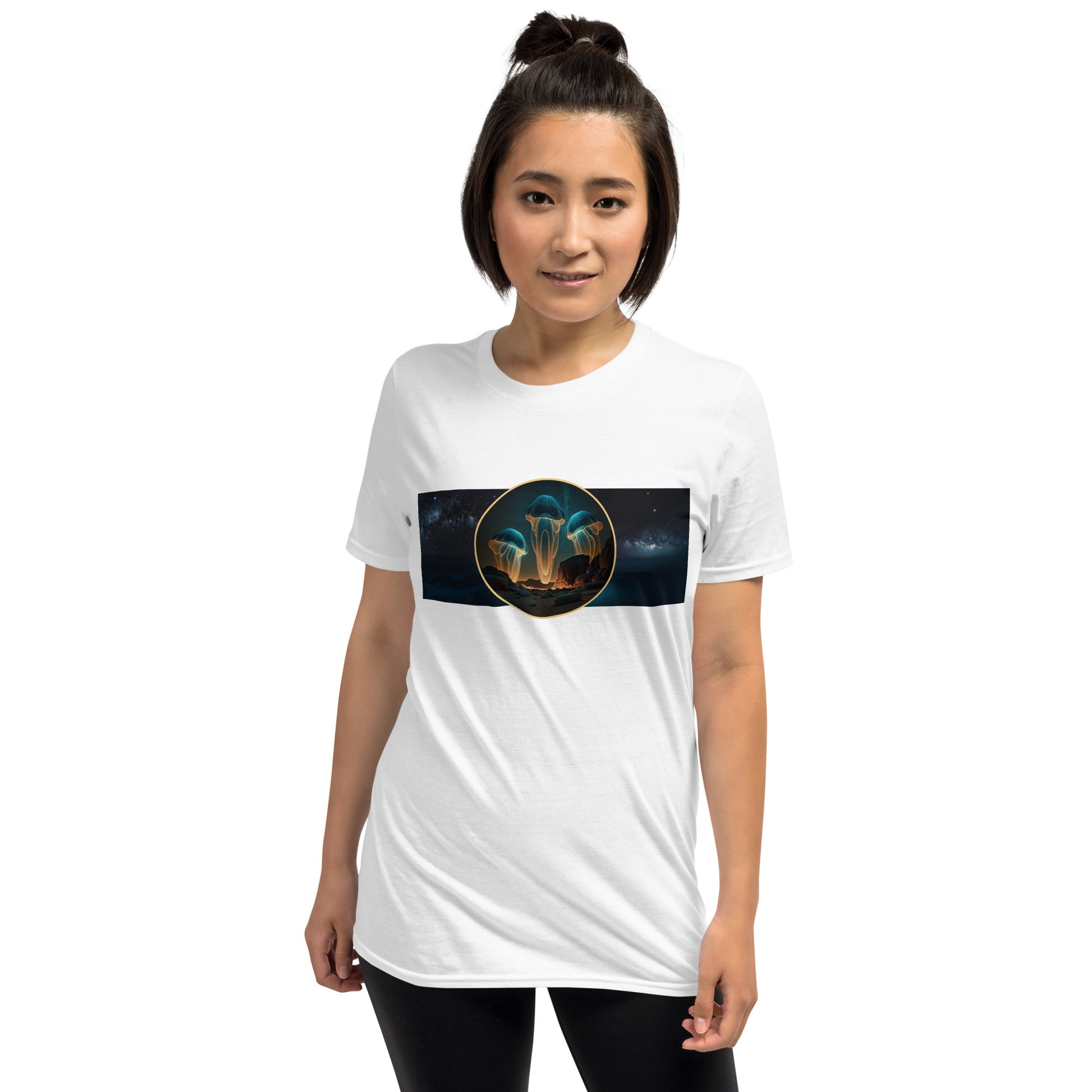JellyFOs short sleeve unisex t-shirt white mockup