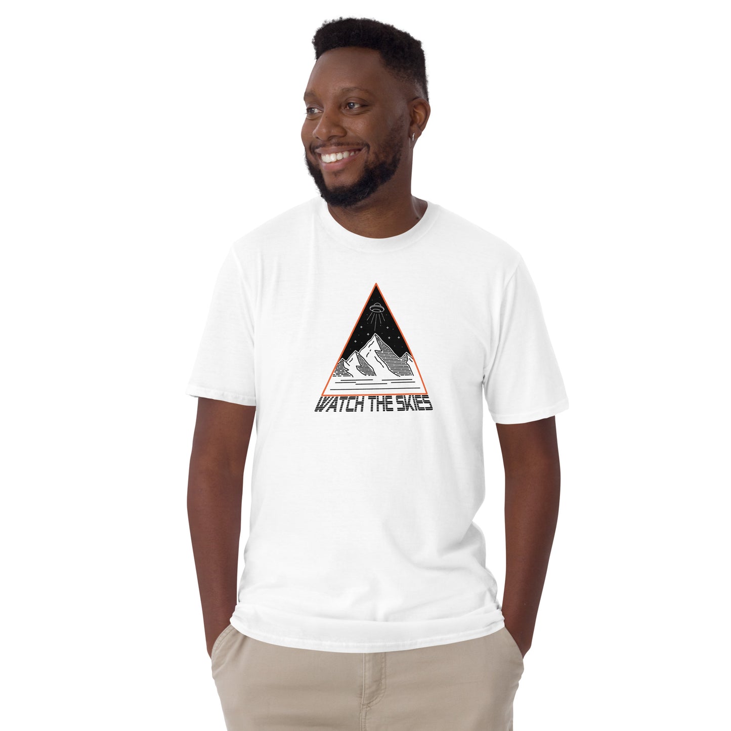 Watch The Skies Short-sleeve Unisex T-shirt White Mockup