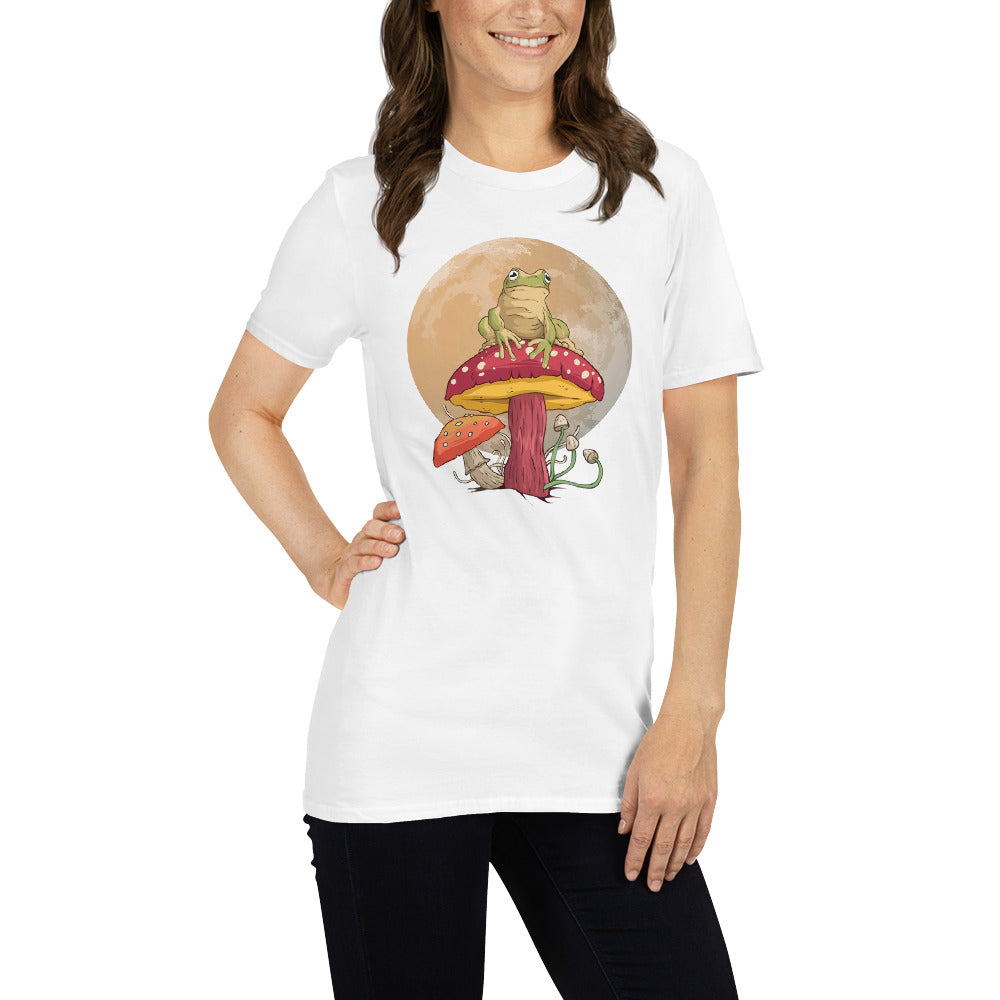 shroomfrog short sleeve unisex t-shirt white mockup