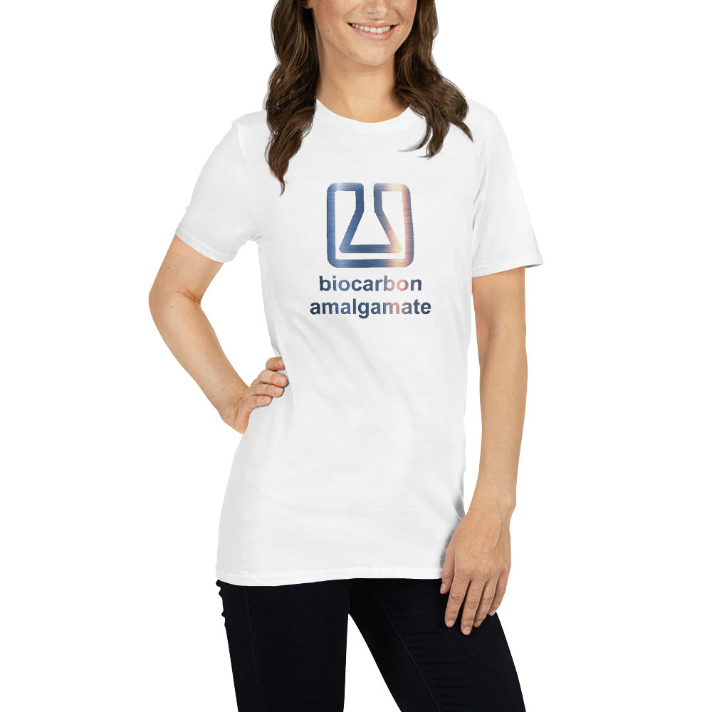 biocarbon amalgamate short sleeve unisex t-shirt white mockup