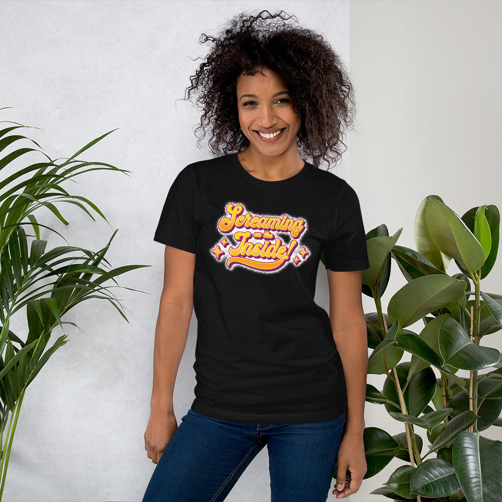 Screaming on the Inside Short-sleeve Unisex T-shirt Black Mockup