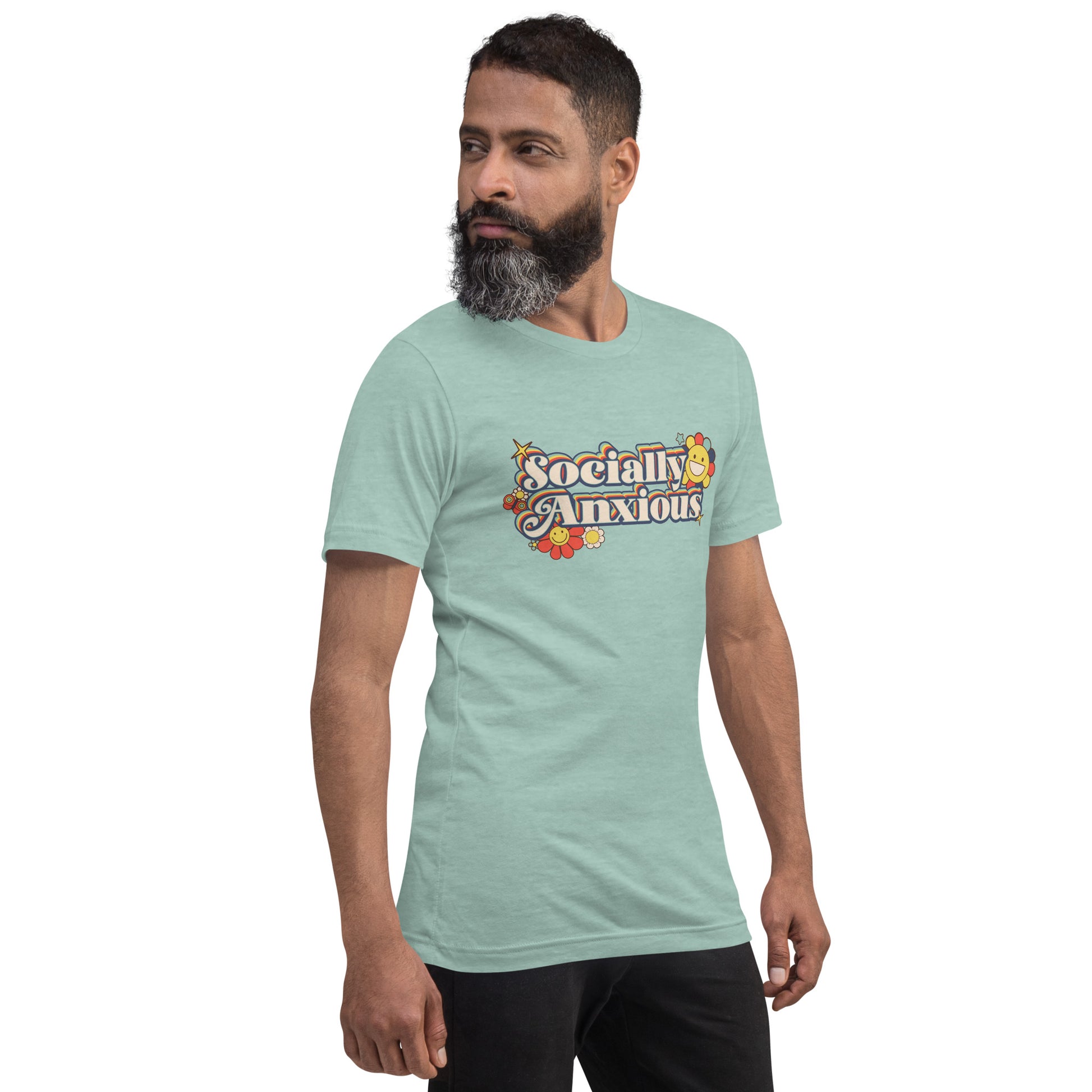Socially Anxious Short-sleeve Unisex T-shirt Dusty Blue Mockup