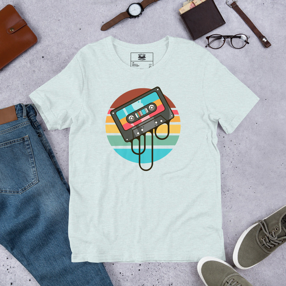 oozing nostalgia short sleeve unisex t-shirt ice blue flat
