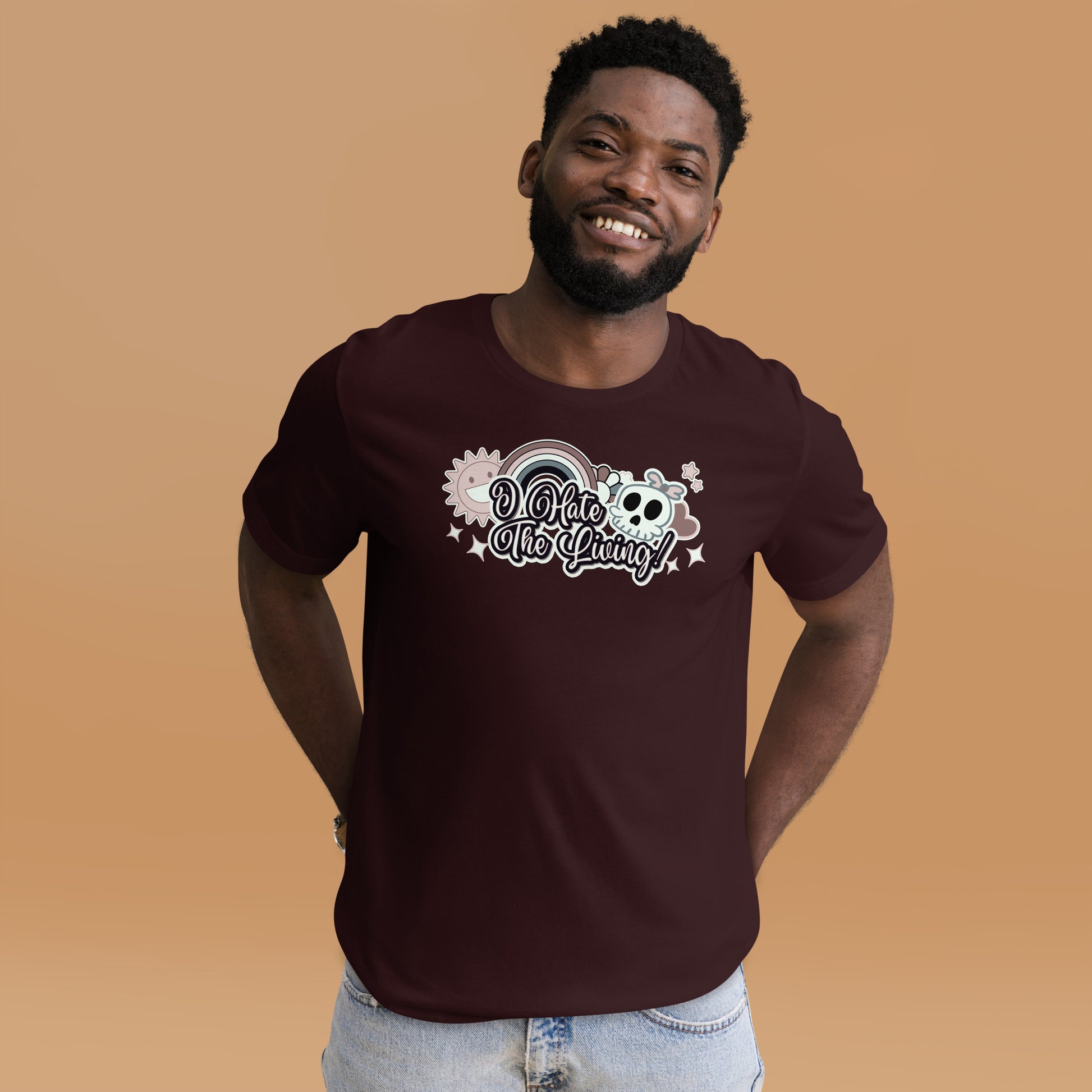 I Hate the Living Oxblood Unisex Adult T-shirt from Axolotl Apparel