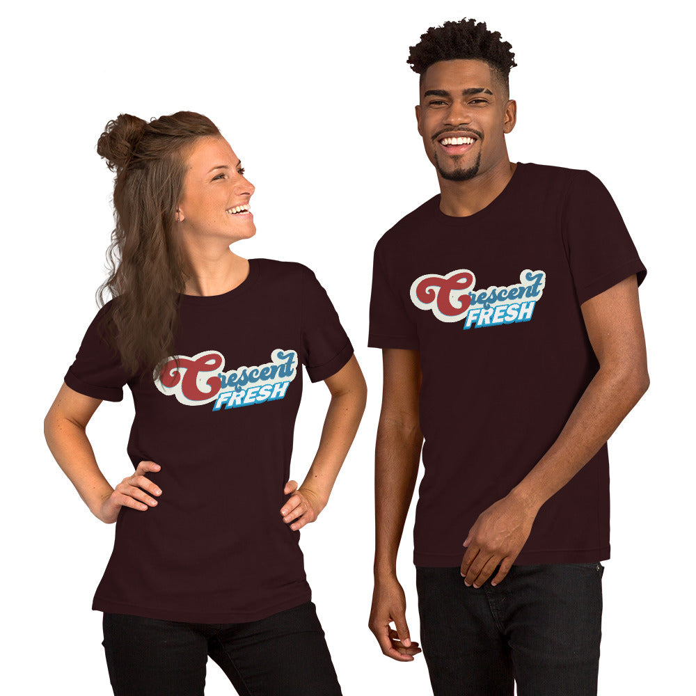 Crescent Fresh Short-sleeve Unisex T-shirt Oxblood Mockup