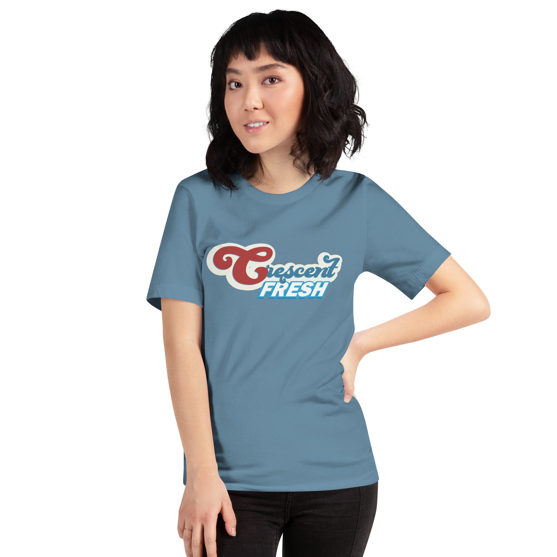 Crescent Fresh Short-sleeve Unisex T-shirt Light Blue Mockup