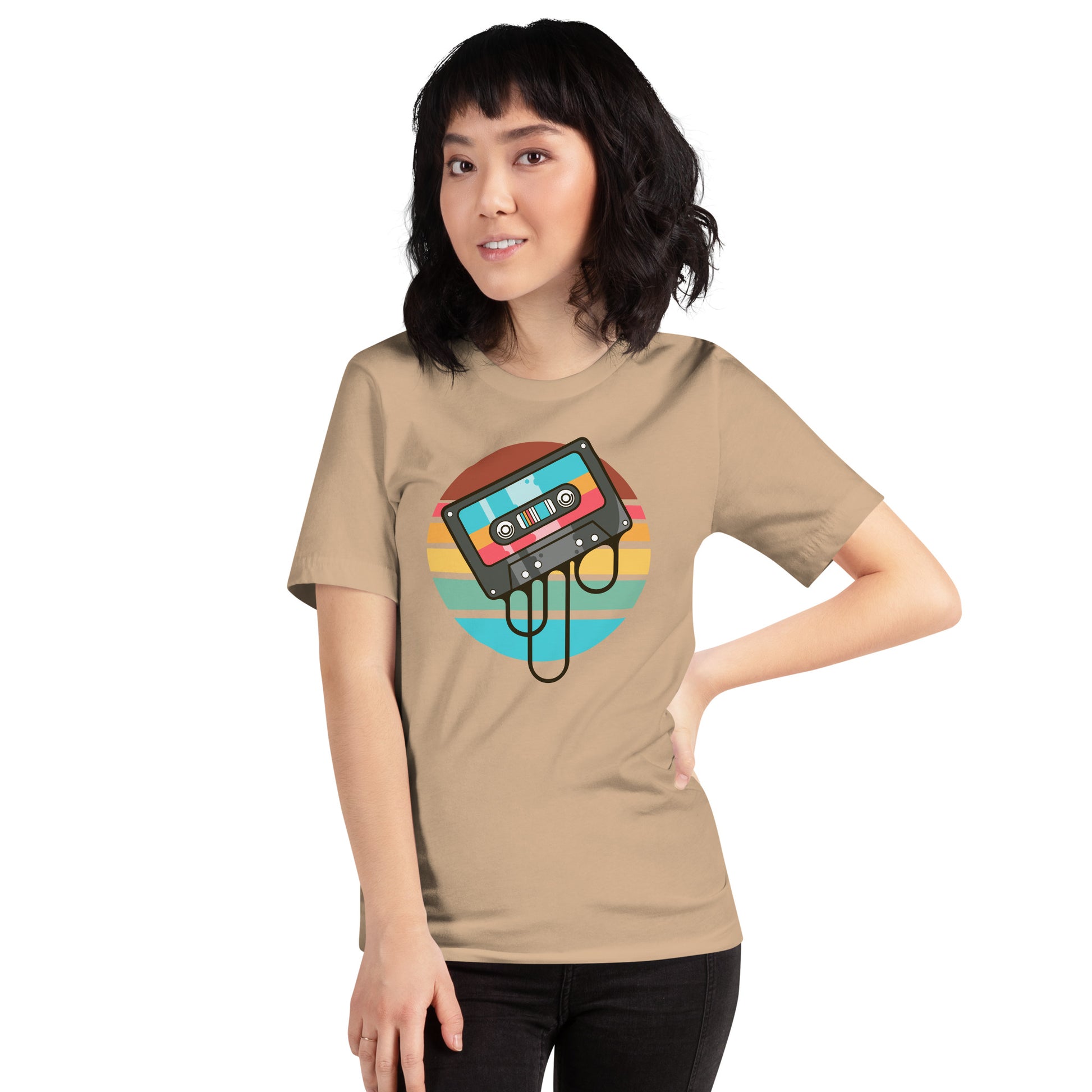 oozing nostalgia short sleeve unisex t-shirt tan mockup