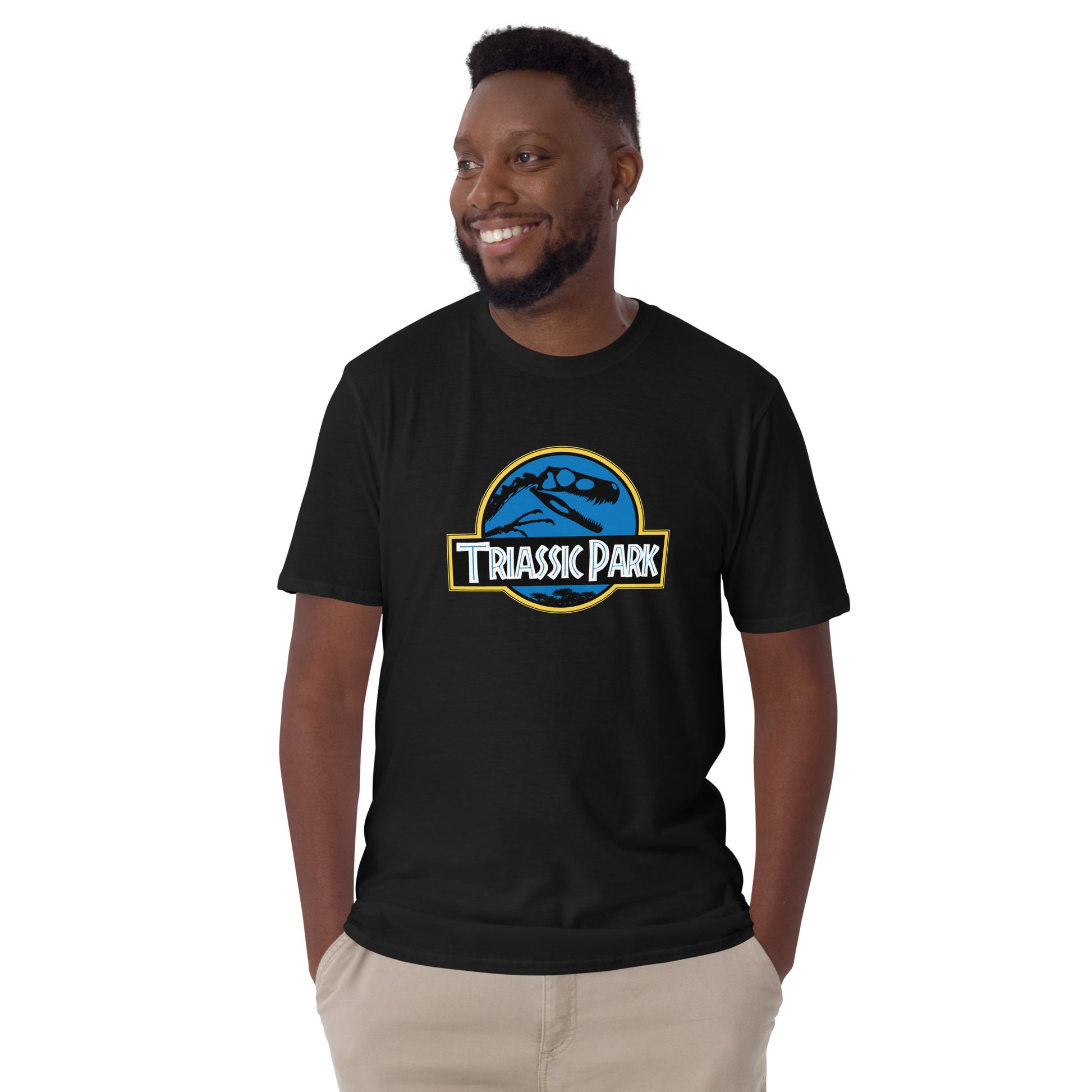 Triassic Park Black Unisex Short Sleeve T-Shirt Mockup
