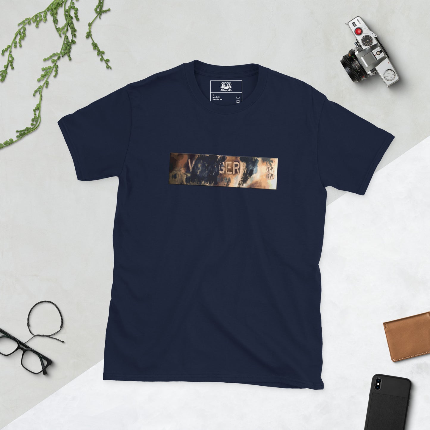 VGER Short-sleeve Unisex T-shirt Navy Flat