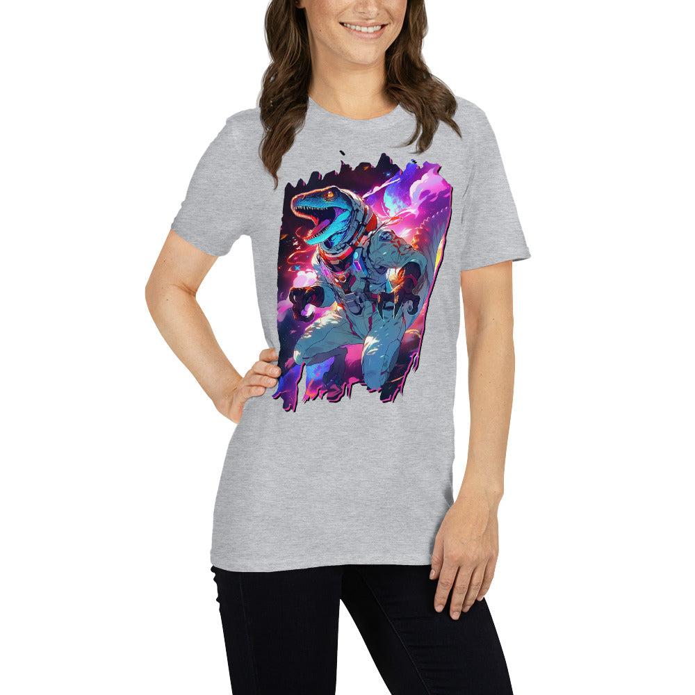 Dinonaut Grey Unisex Short-Sleeve T-Shirt Mockup