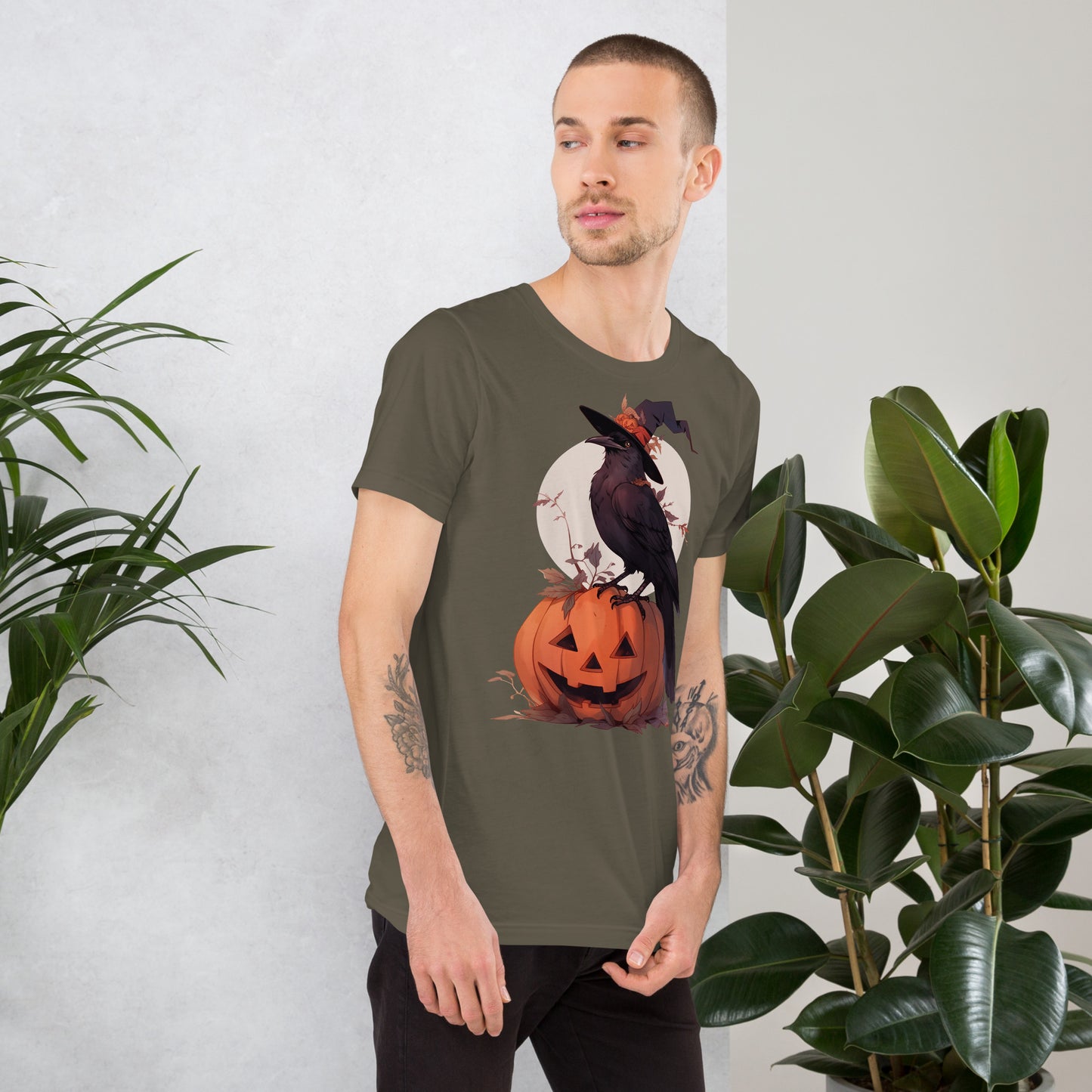 HallowRaven short sleeve unisex t-shirt army mockup