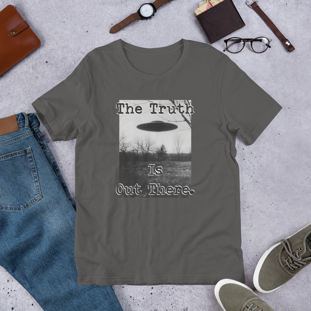 The Truth Is Out There Short-sleeve Unisex T-shirt Grey Flat