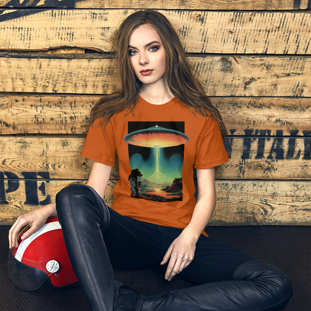 Bakshi_UFO_Short-sleeve_Unisex_T-shirt_Orange_Mockup