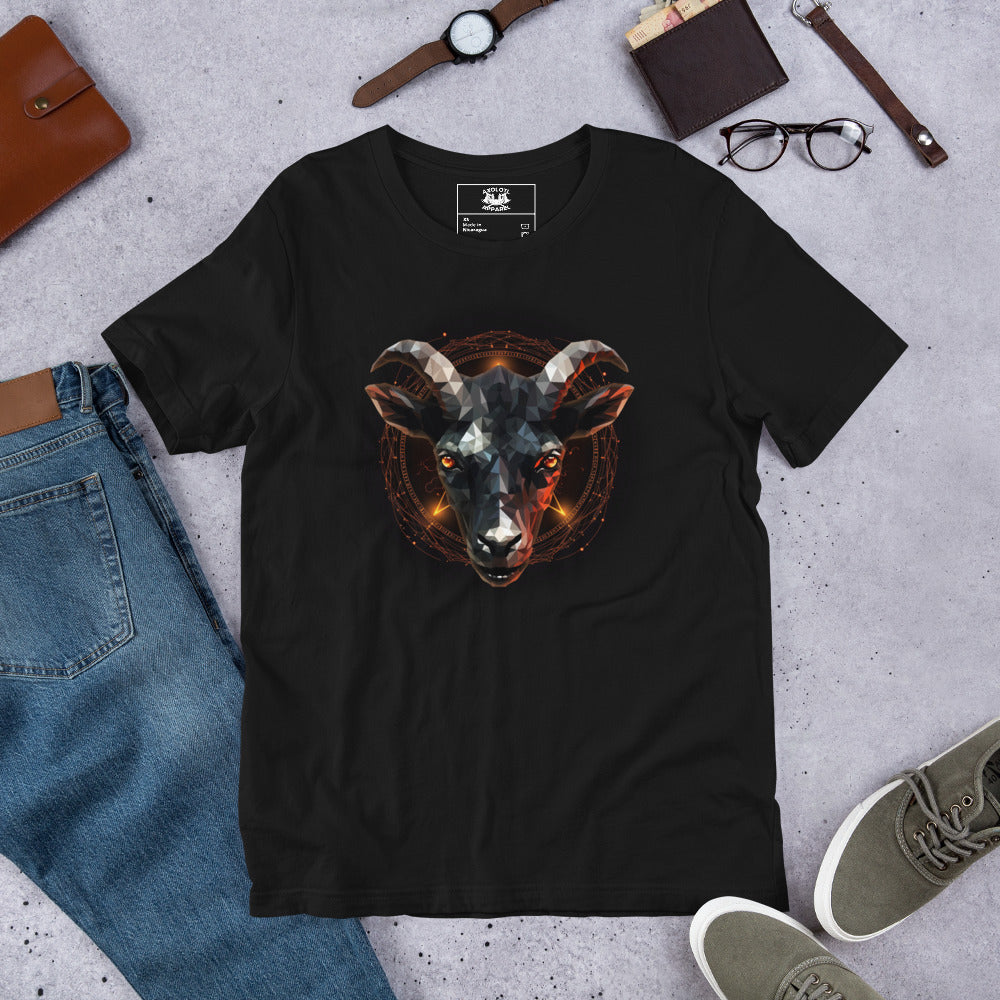 Black Goat Short-sleeve Unisex T-shirt Black Flat